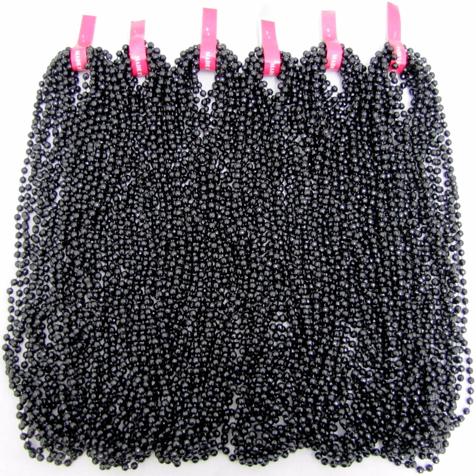 Mardi Gras Beads 6 Dozen Metallic Black Disco Throw Bead Necklaces 72 Strands