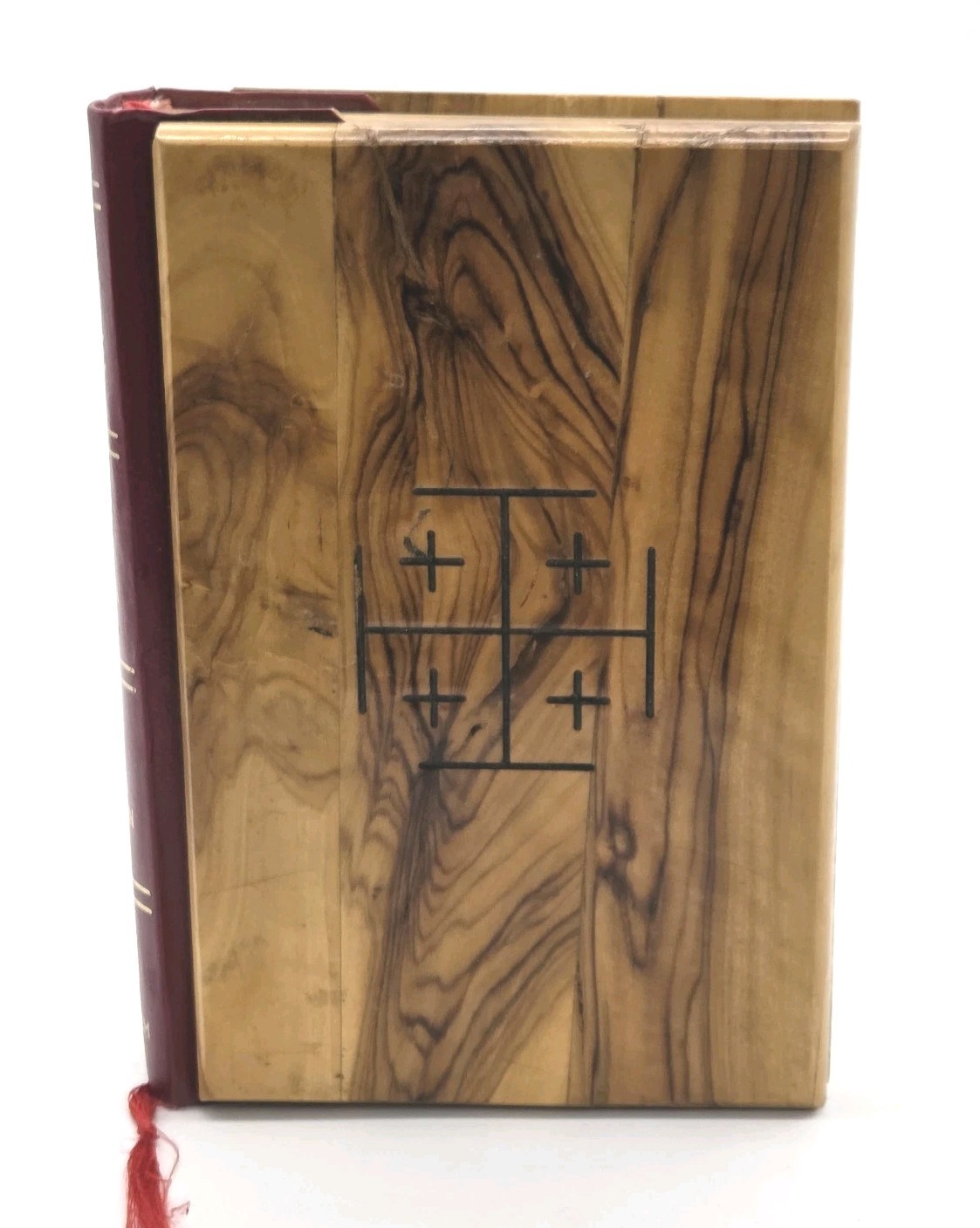 Holy Bible King James Version  Olive Wood Cover Holy Land Red Letter Edition VTG