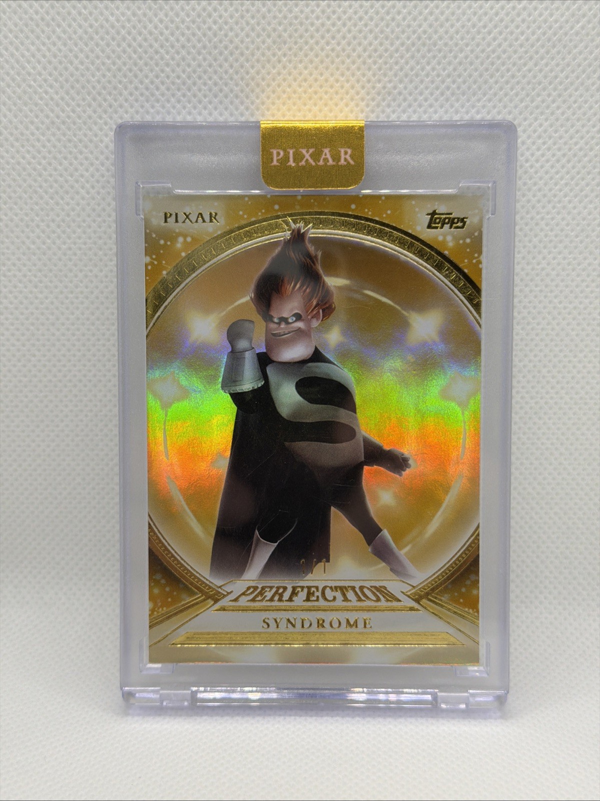 2025 Topps Pixar Gold Pixar Perfection Syndrome #PP-29 Double Gold 1/1