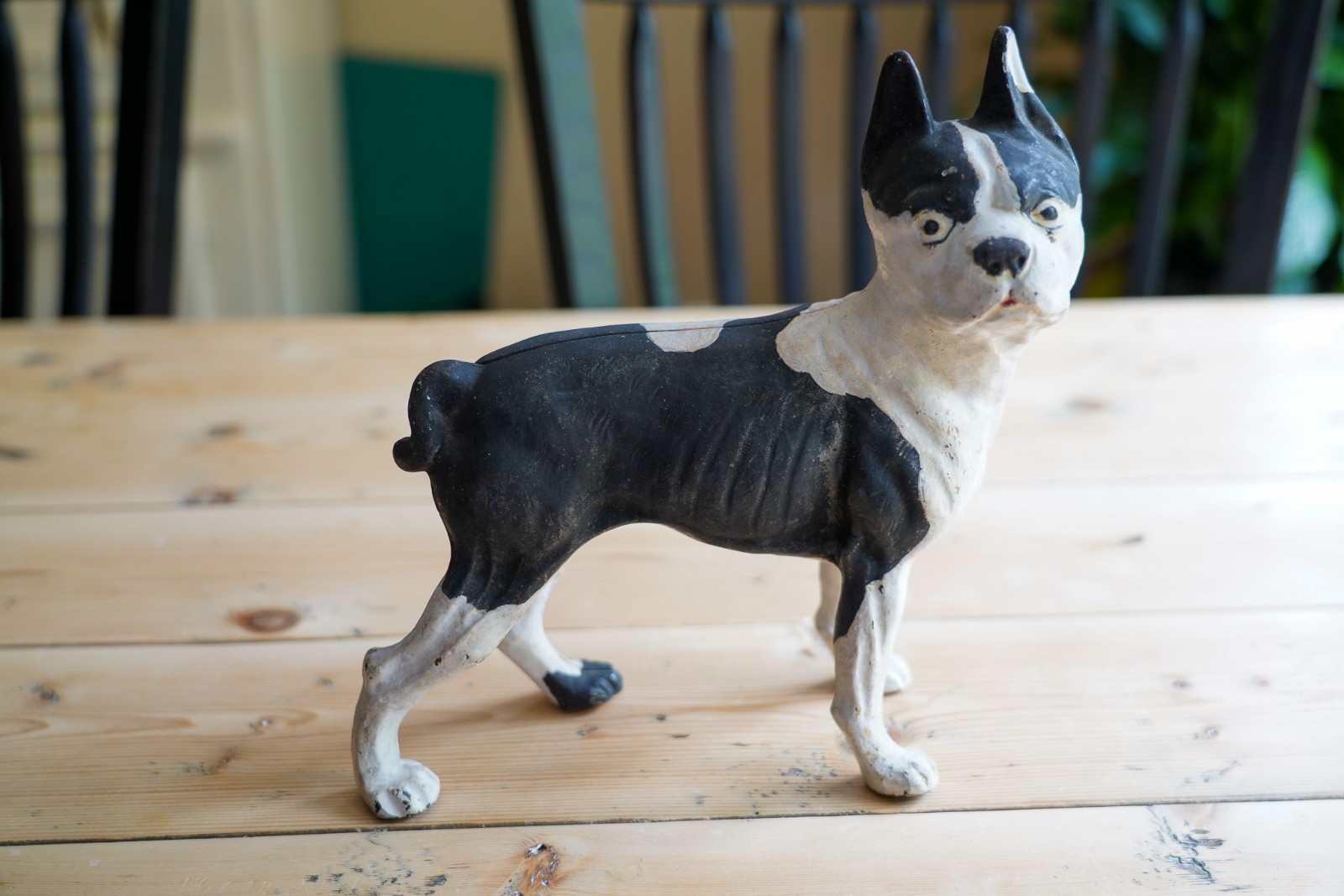 Antique Boston Terrier Dog Door Stop GREAT CONDITION 9.5