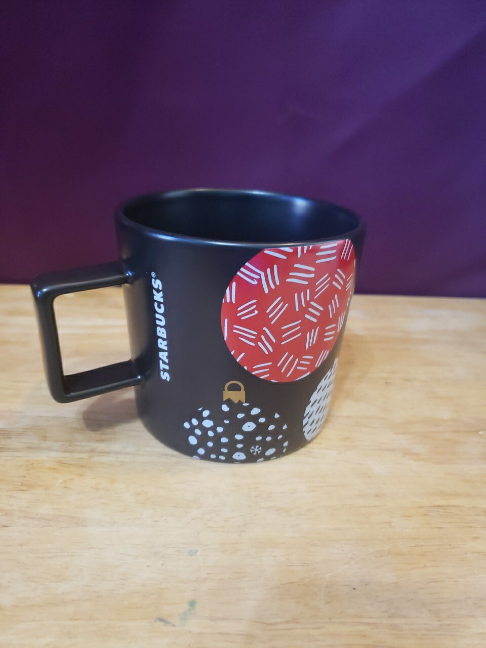 Starbucks 2016 Holiday Mug Black Matte with Christmas Tree Ornaments 14 oz Starbucks 2016 Holiday Mug Black Matte with Christmas Tree Ornaments 14 oz