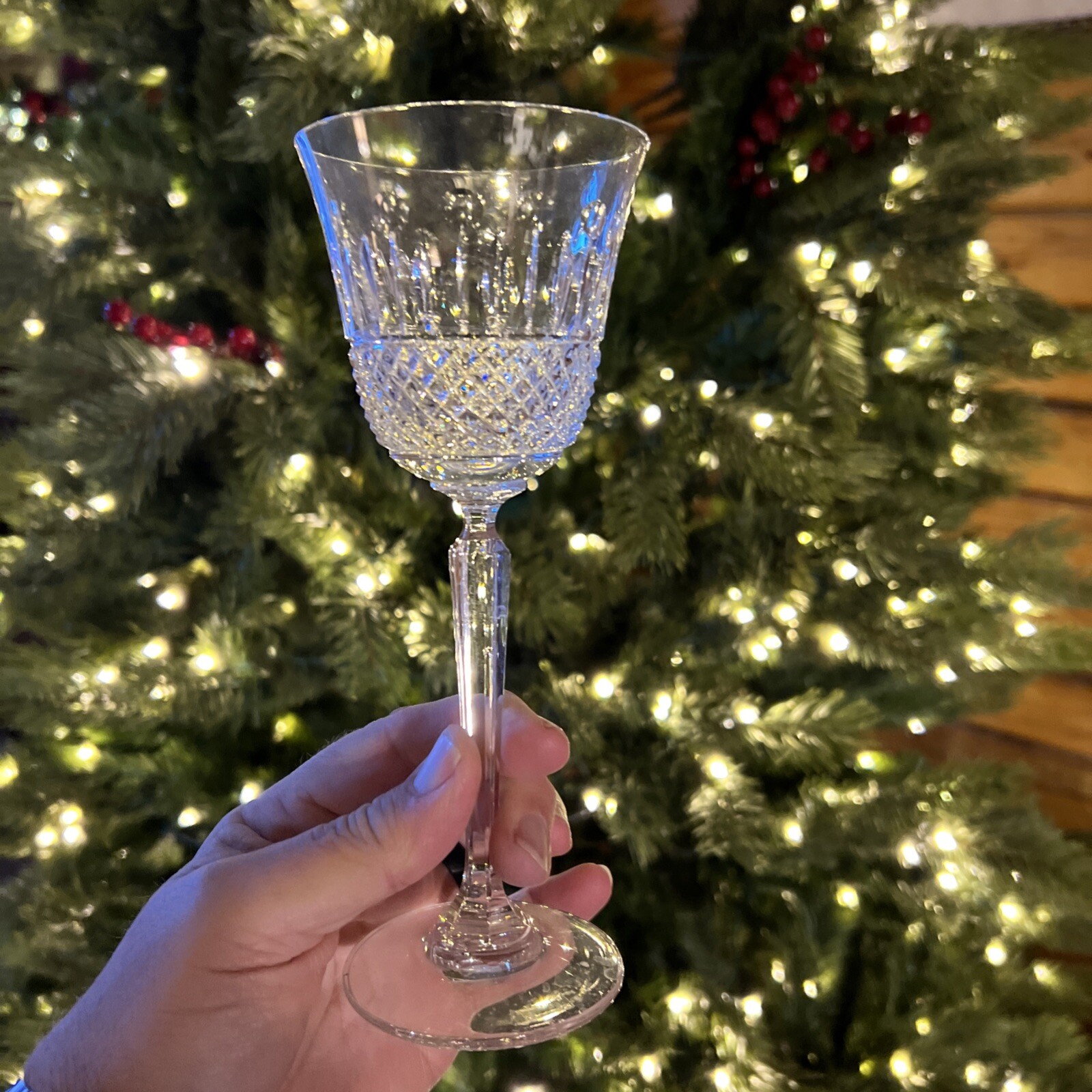 MIKASA Kingsley Crystal Wine Goblet 8” Elegant Rare Vintage New Without Box