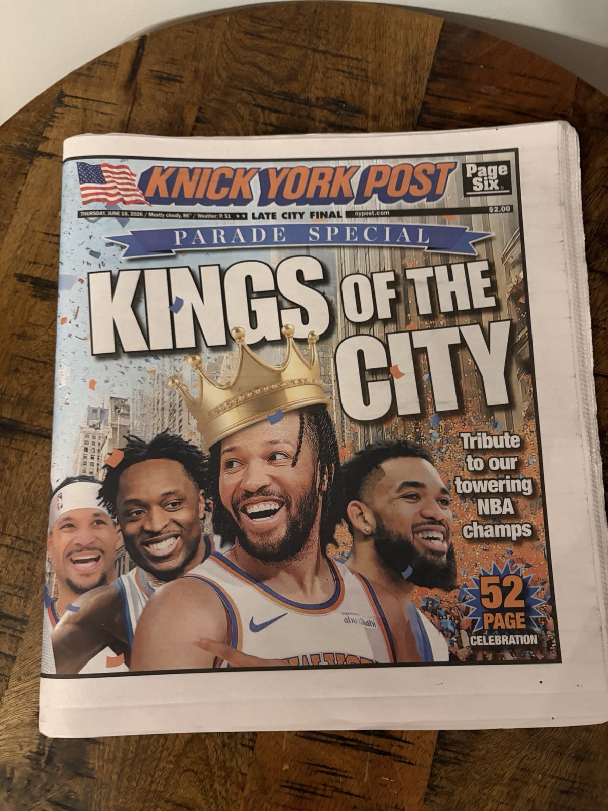 June 18 2026 New York Knicks Championship Parade NY Post Special Edition