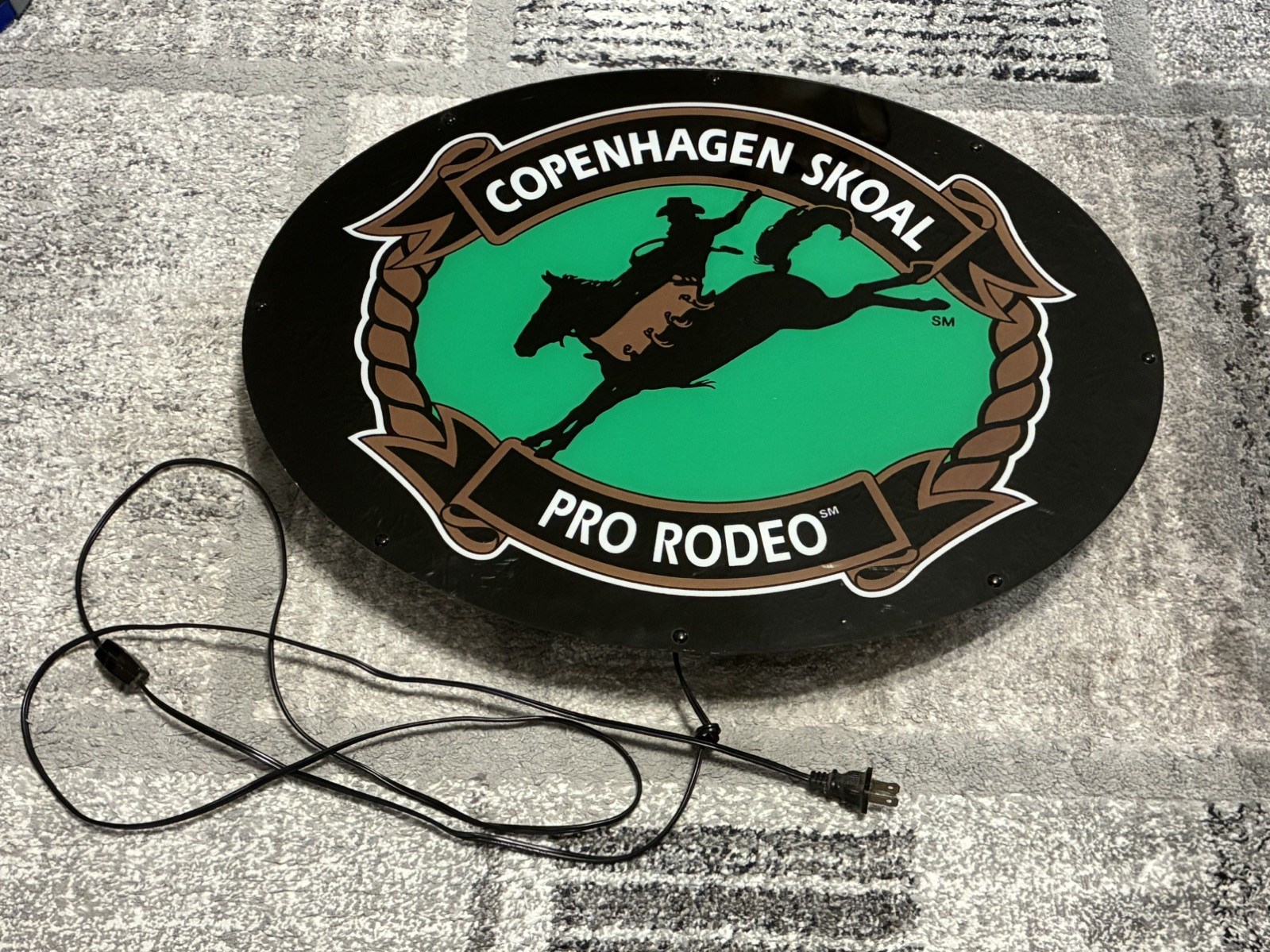 Vintage Copenhagen Skoal Pro Rodeo Light Up Sign Snuff Bar Collectible RARE