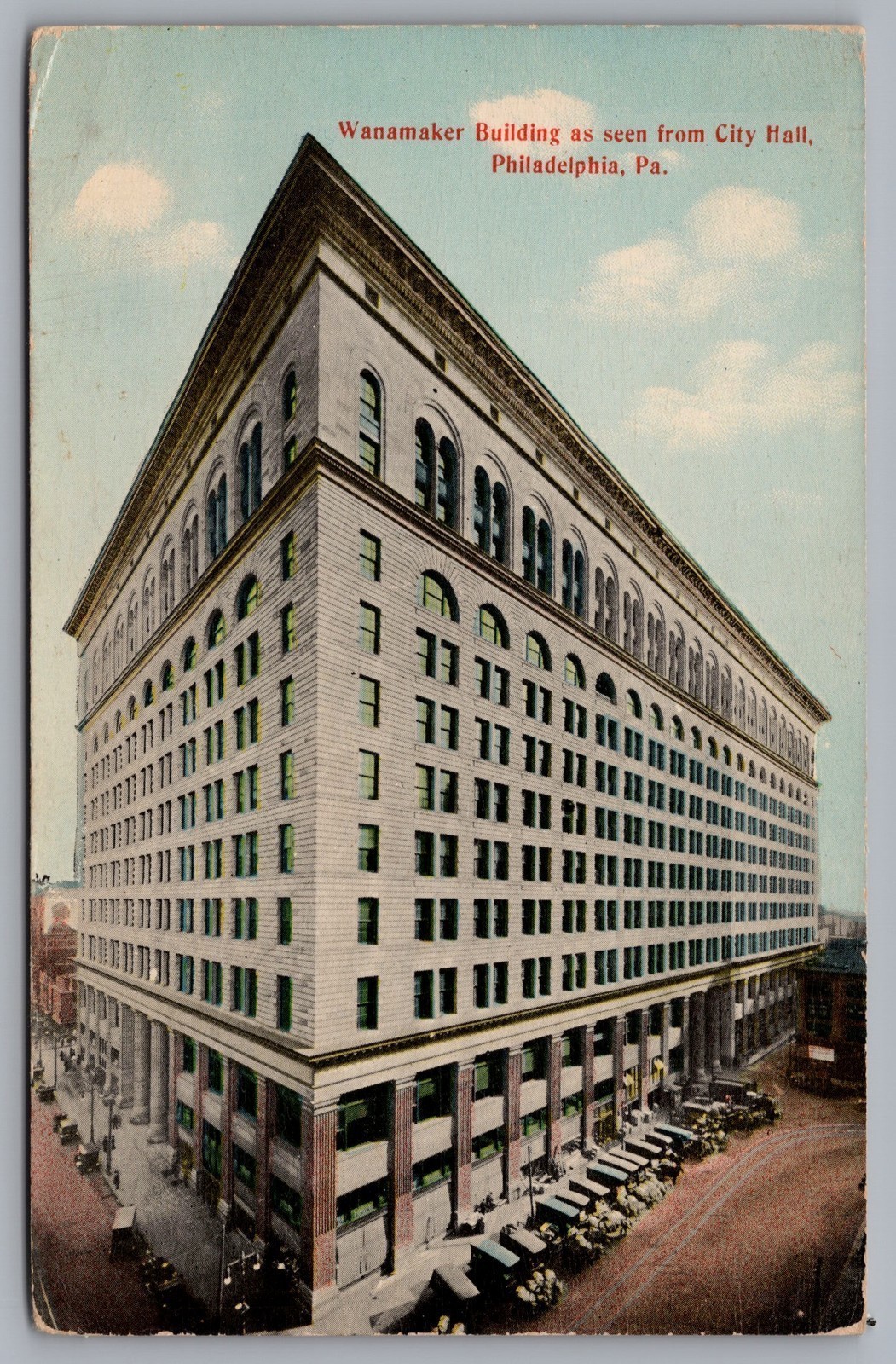 Wanamaker Building As Seen From City Hall Philadelphia PA 1913 Postcard TS-260