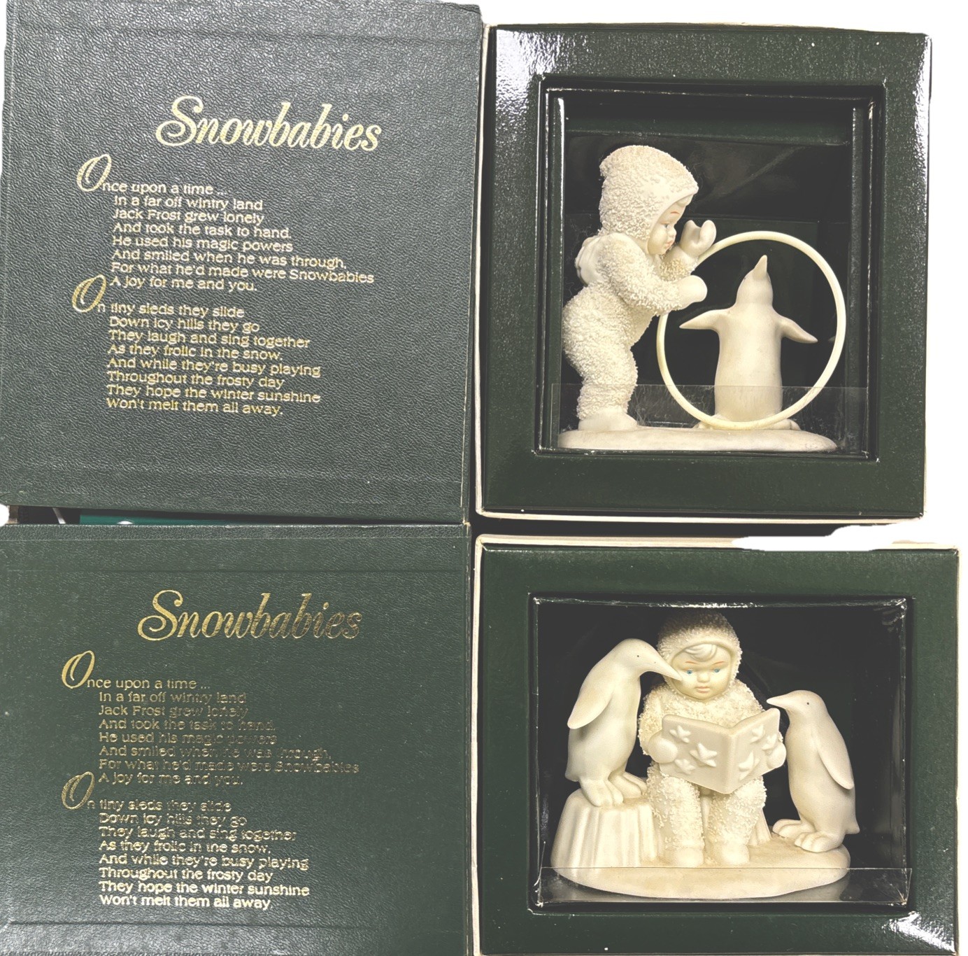 2 Dept 56 Snowbabies Winter Tales Read Me A Story & I’ll Teach You A Trick