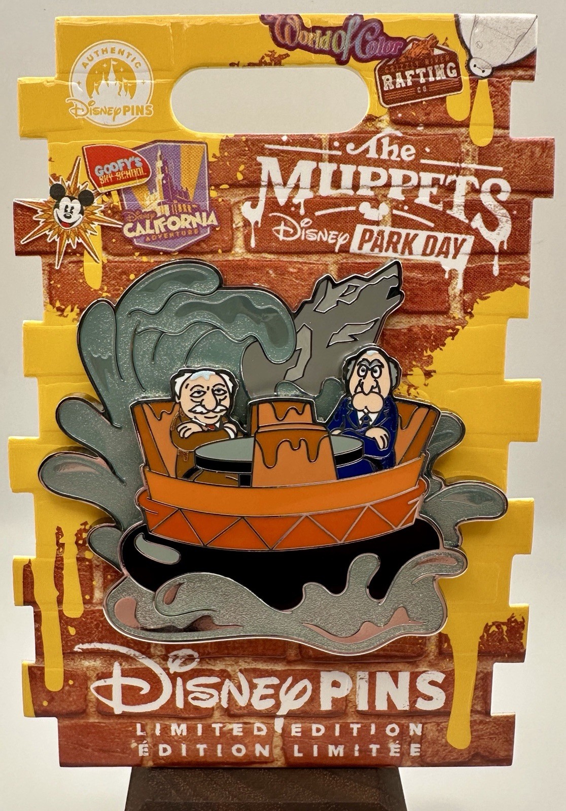2026 Disneyland, Muppets Park Day Pin, Statler and Waldorf on Grizzly River Run