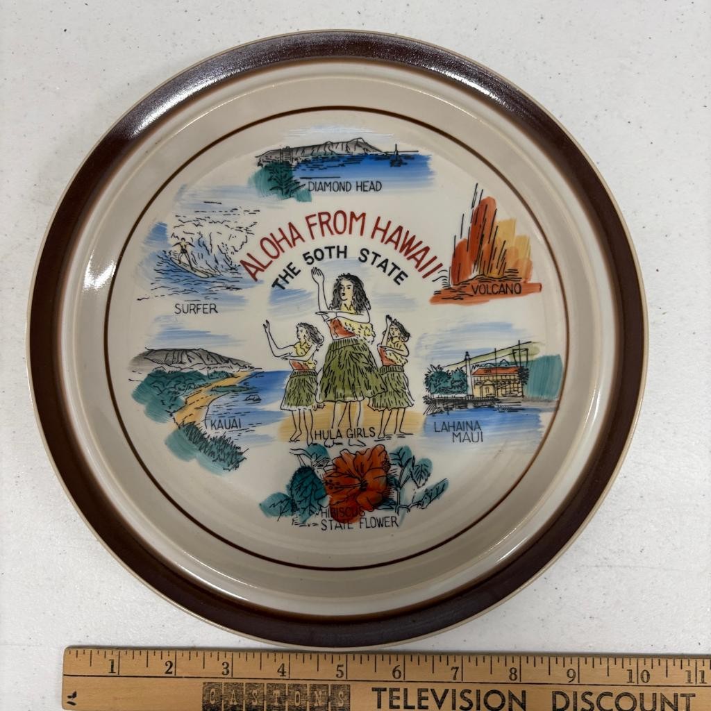 Vintage Aloha From Hawaii Souvenir Plate Monterrey Stoneware MI Japan 10.5 Inch Vintage Aloha From Hawaii Souvenir Plate Monterrey Stoneware MI Japan 10.5 Inch