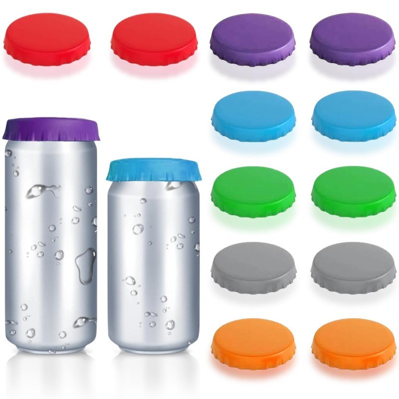 6X Silicone Soda Can Covers Lids Beer Beverage Drink Protector Reusable Can Top