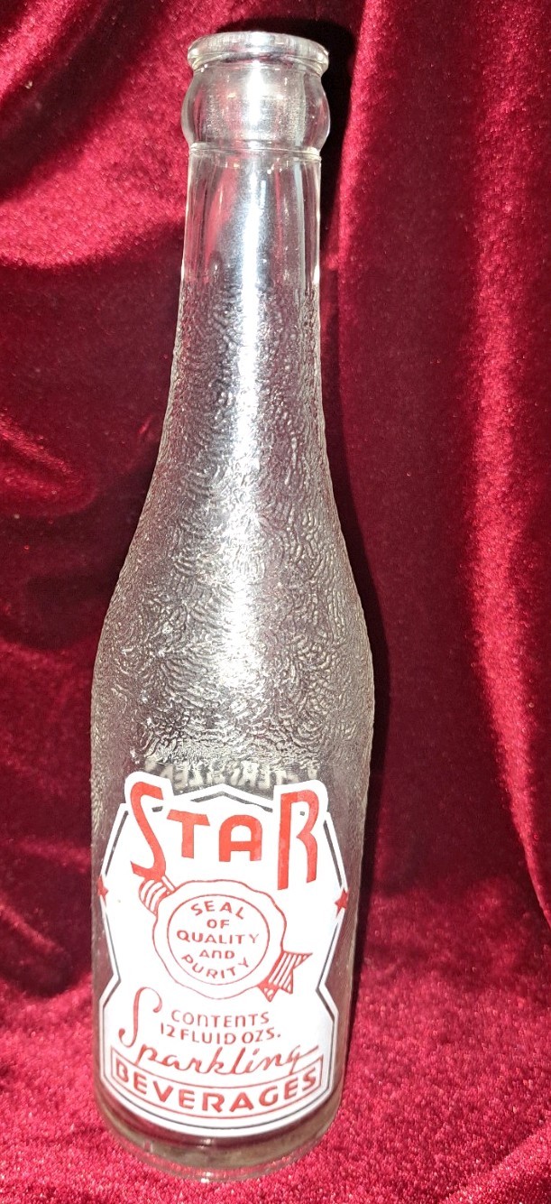 Rare Vtg 1938  Star Sparkling Beverages 12oz ACL Soda Bottle Phil PA * MINT*  