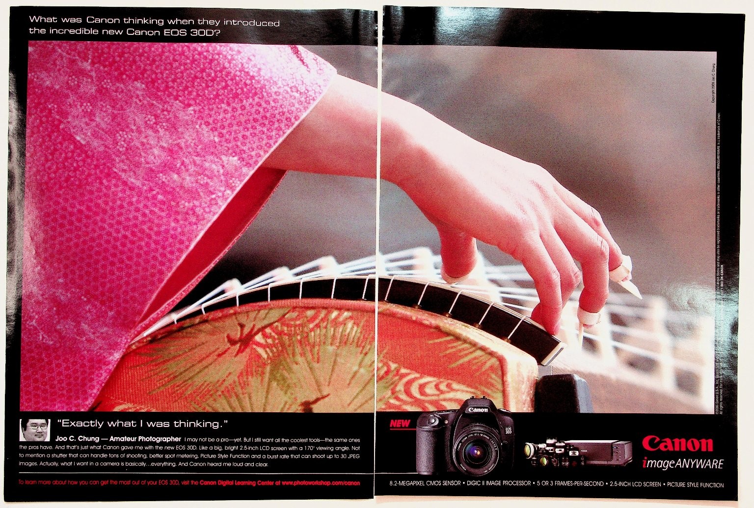 2005 Canon EOS 30D DSLR Camera Koto Kimono Magazine Print Ad Ephemera