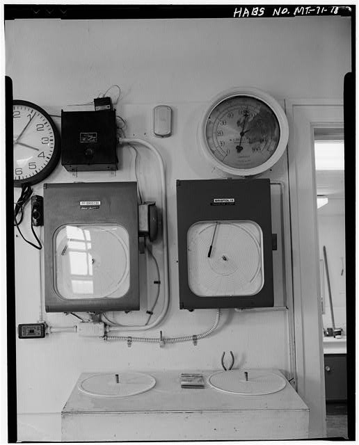 Photo:Hardin MT 1970s Water Works Pressure Gauge Chart Records Plant