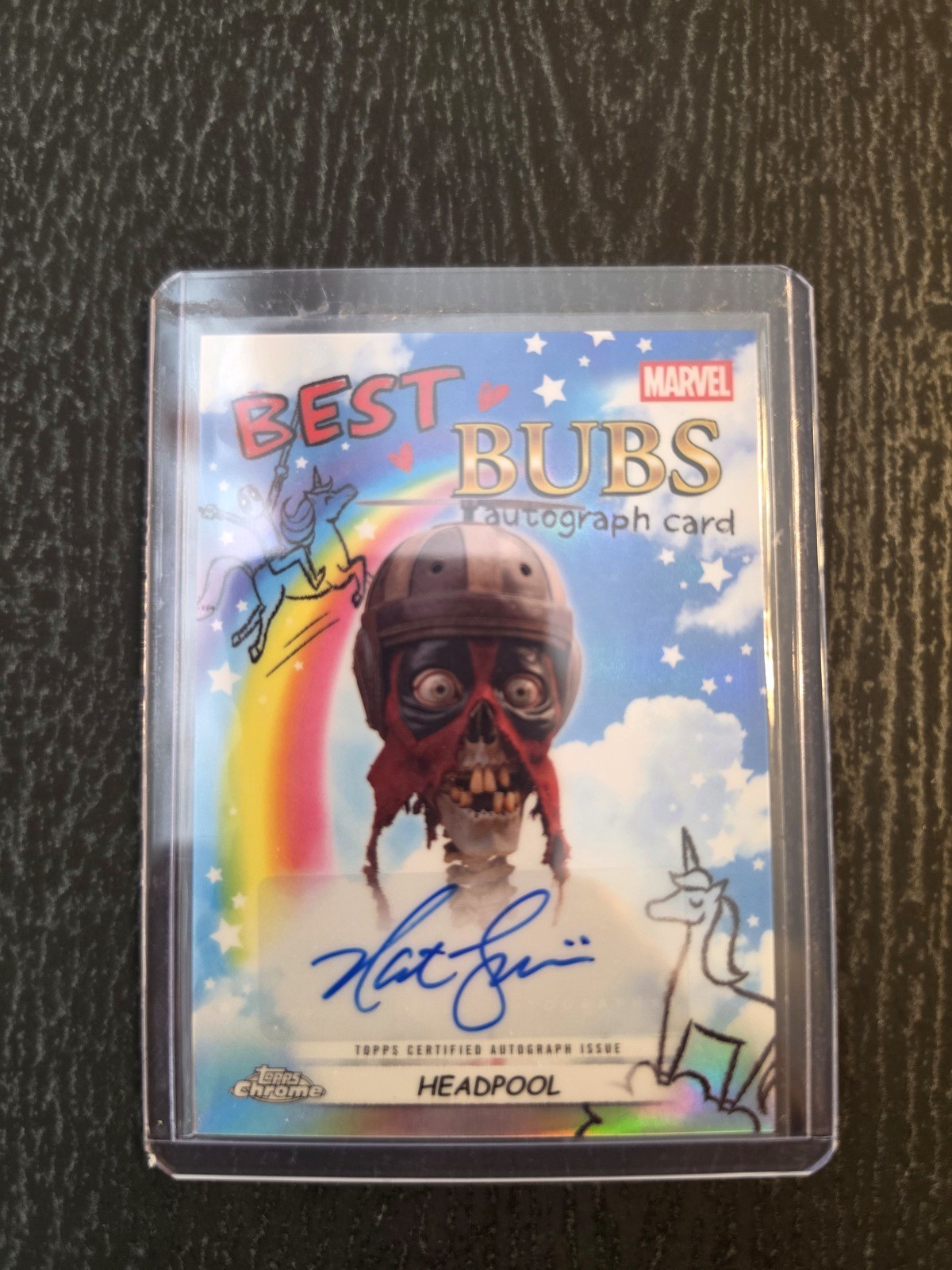 2025 Topps Deadpool Chrome Nathan Fillion Headpool Best Bubs Auto NA-NF