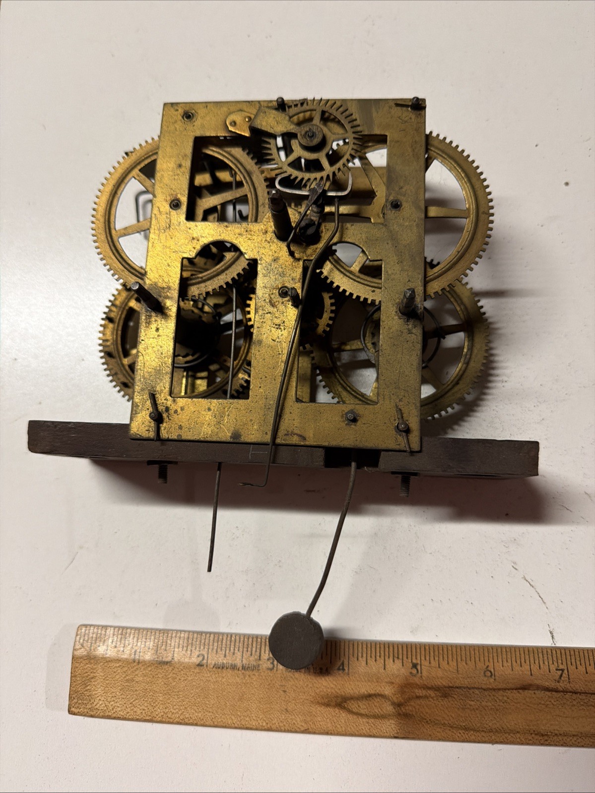 Antique Vintage Atkins Ogee Weight Driven Clock Movement PARTS REPAIR
