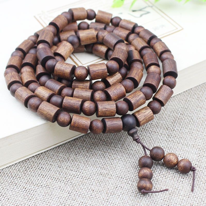 9-10mm Grade A Natural Wood Bracelet Rosary Men Woman Round Bucket Prayer Beads