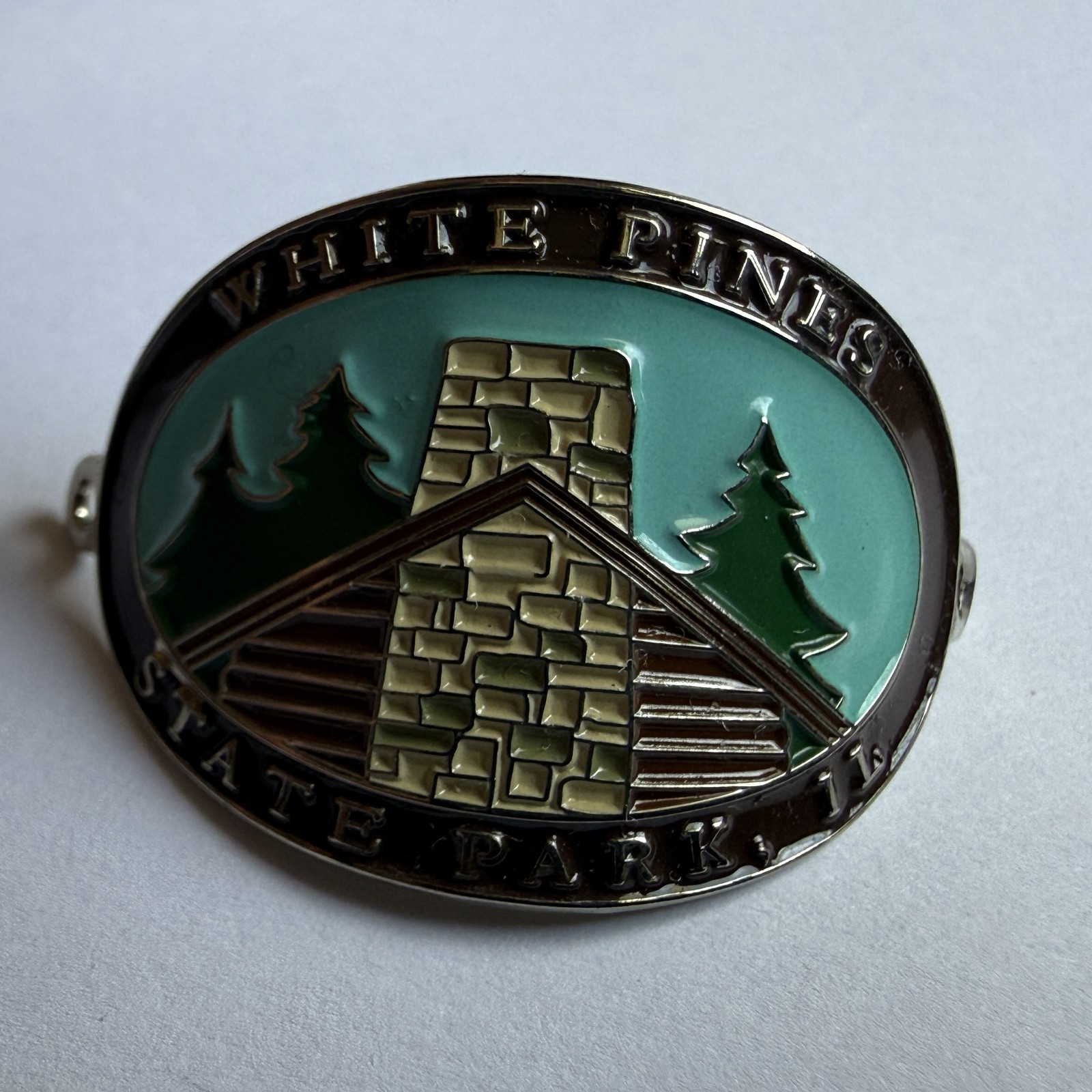 White Pines State Park Illinois Log Cabin Hiking Stick Medallion