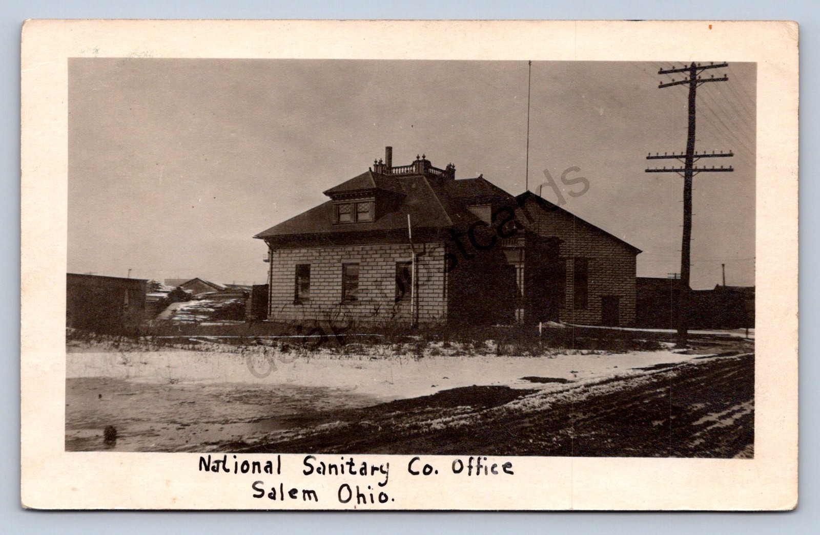 J87/ Salem Ohio RPPC Postcard c1910 National Sanitary Co Office 1311