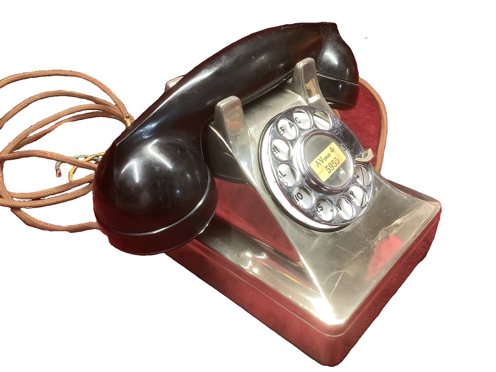 1940s Dreyfuss Stunning Chrome 302 Western Electric Telephone Wartime Bell Phone