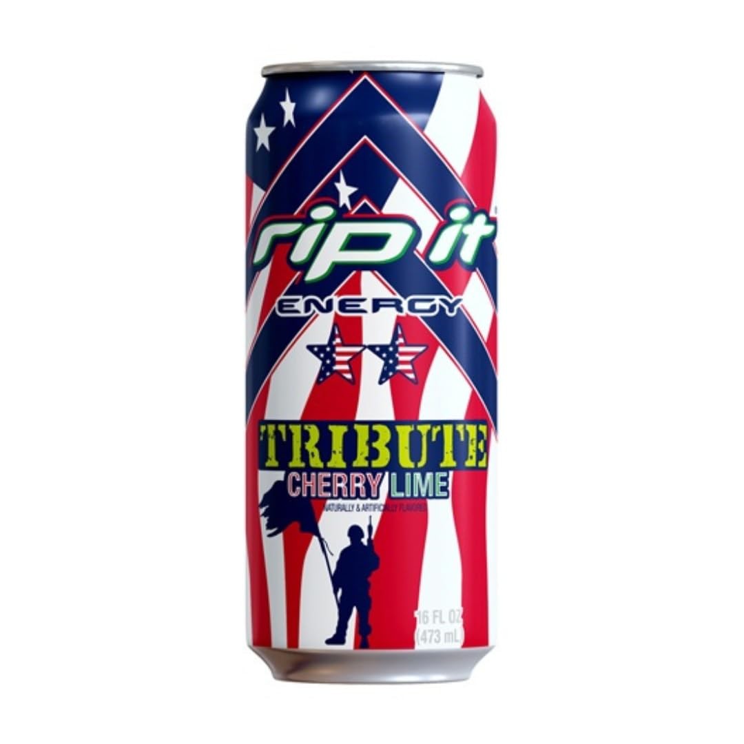 Weinner Rip It Energy Drink Tribute Cherry Lime, 16 Fl Oz (Pack of 12)