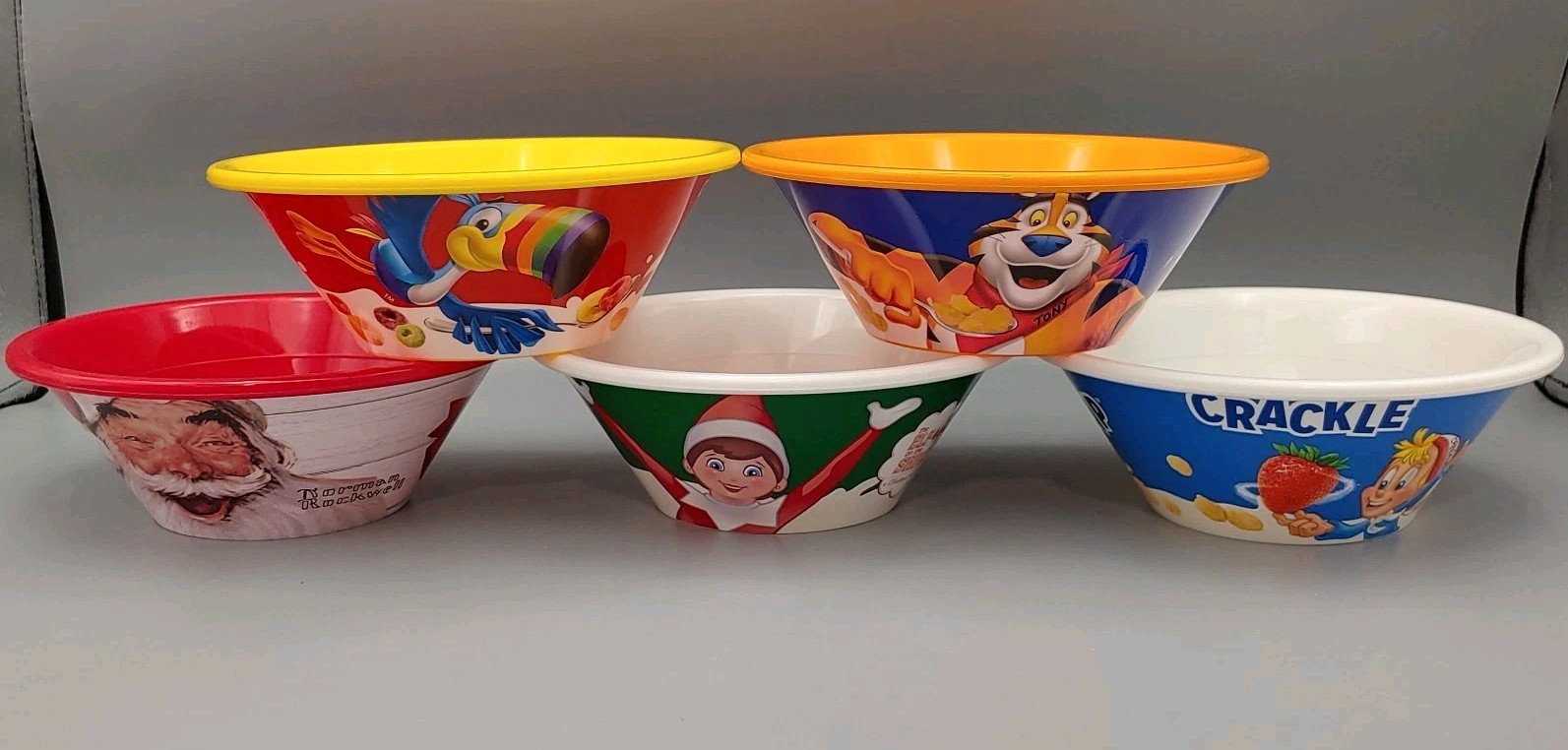 2023 Kelloggs Cereal Bowl Set Tony Tiger Toucan Sam Snap Crackle Pop Elf Santa 2023 Kelloggs Cereal Bowl Set Tony Tiger Toucan Sam Snap Crackle Pop Elf Santa