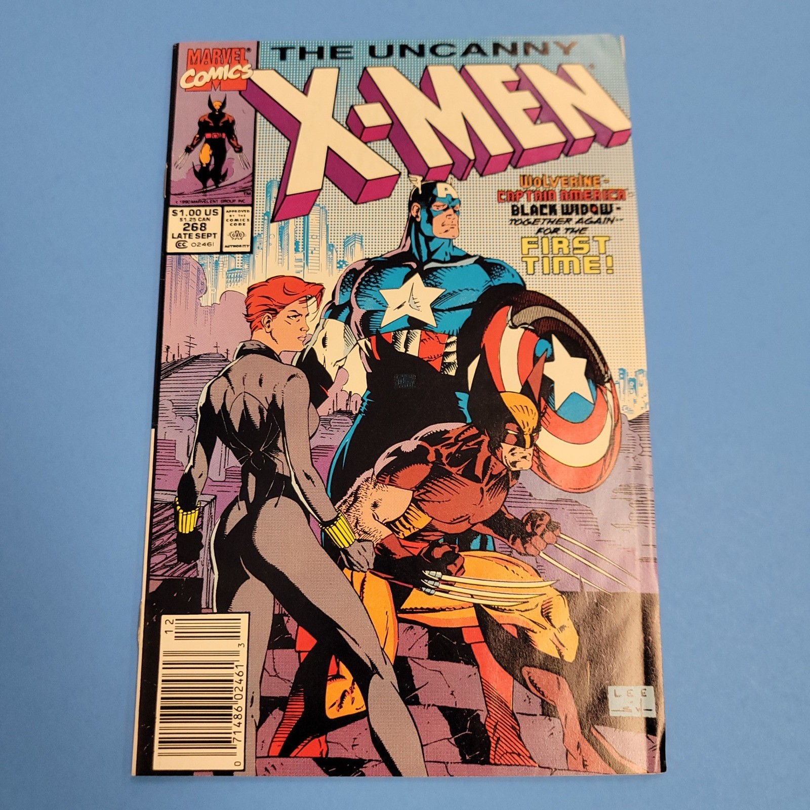 Marvel Uncanny X-Men 268 (1990) Jim Lee Wolverine Captain America Black Widow