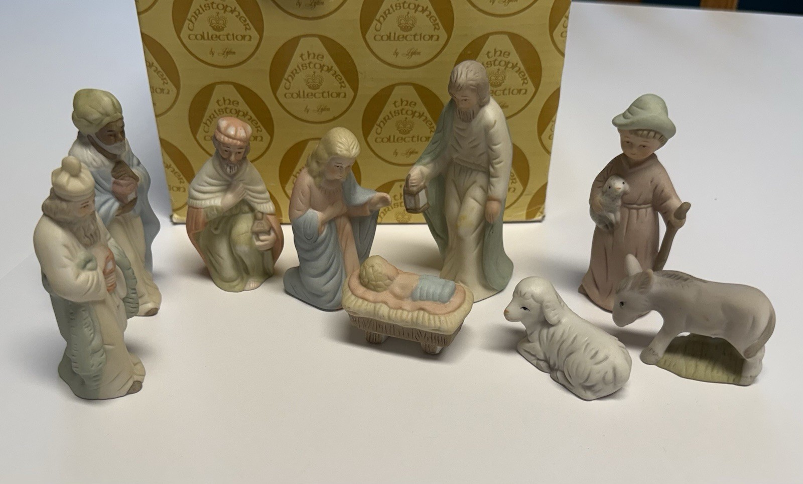 Vintage Lefton 1983 The Christopher Collection 9 Piece Nativity Scene 03224 Vintage Lefton 1983 The Christopher Collection 9 Piece Nativity Scene 03224