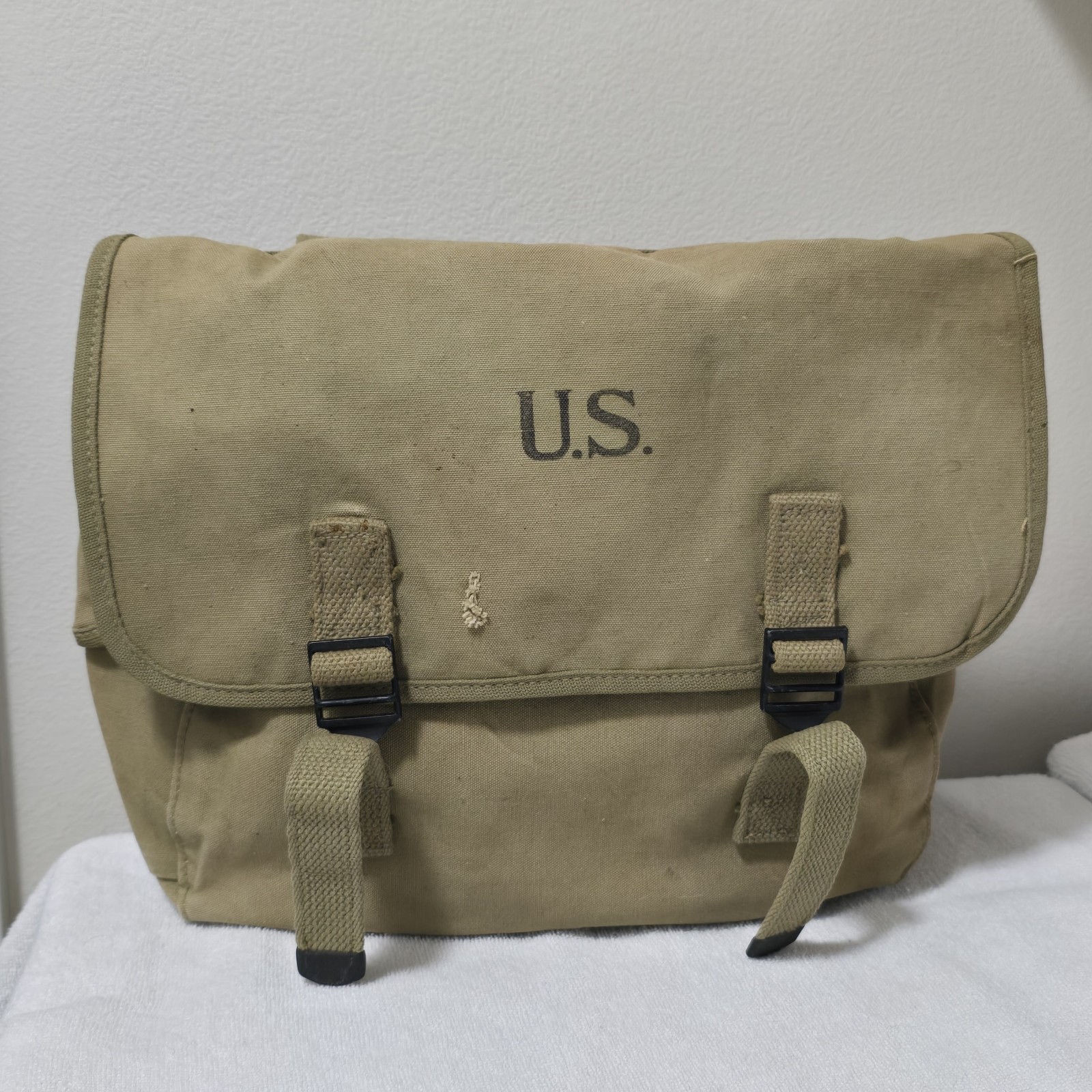 WWII US Army M-1936 Musette Bag KEN-WEL 1942 Original Field Pack Khaki