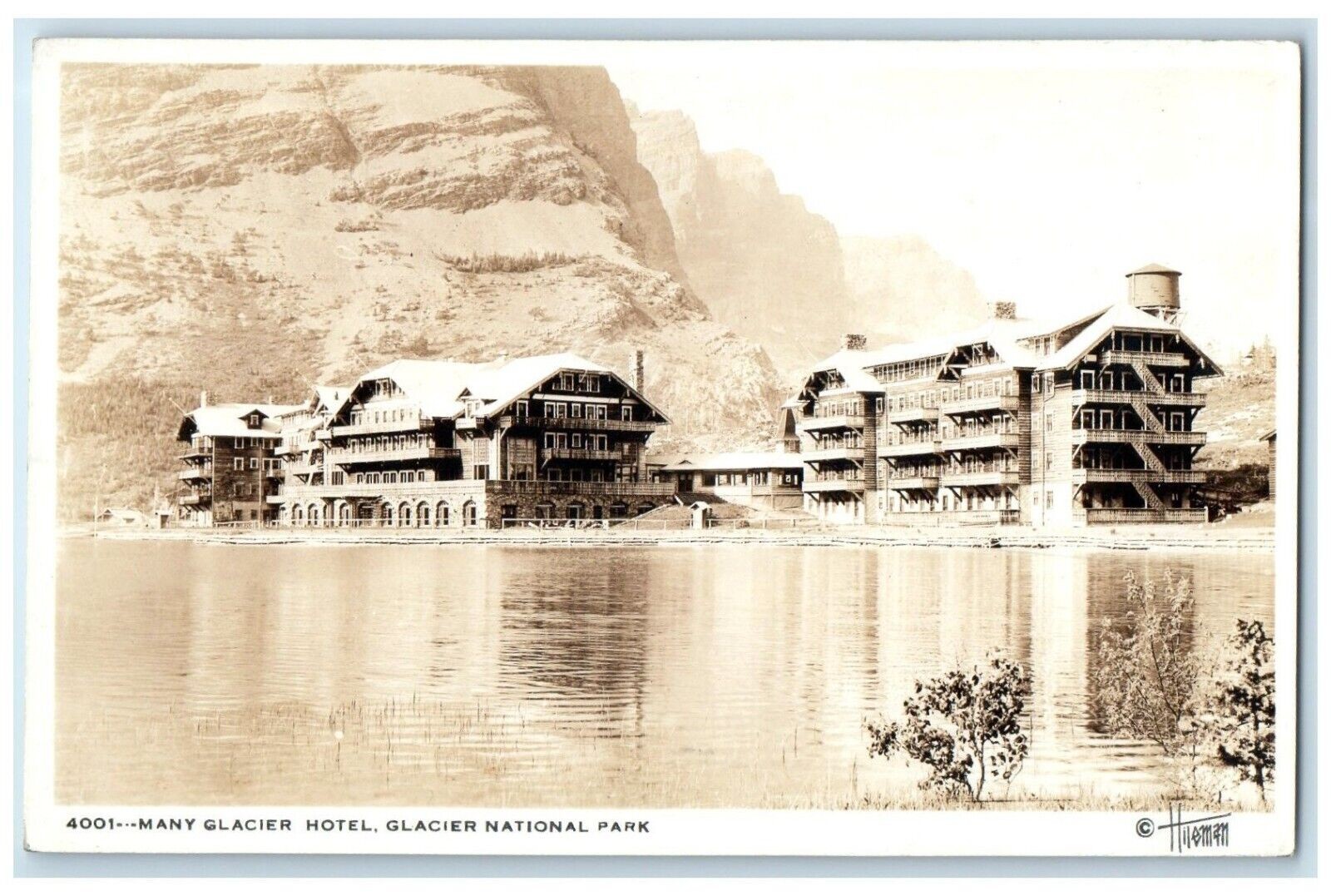 c1930\'s Many Glacier Hotel Glacier National Park MT RPPC Photo Vintage Postcard