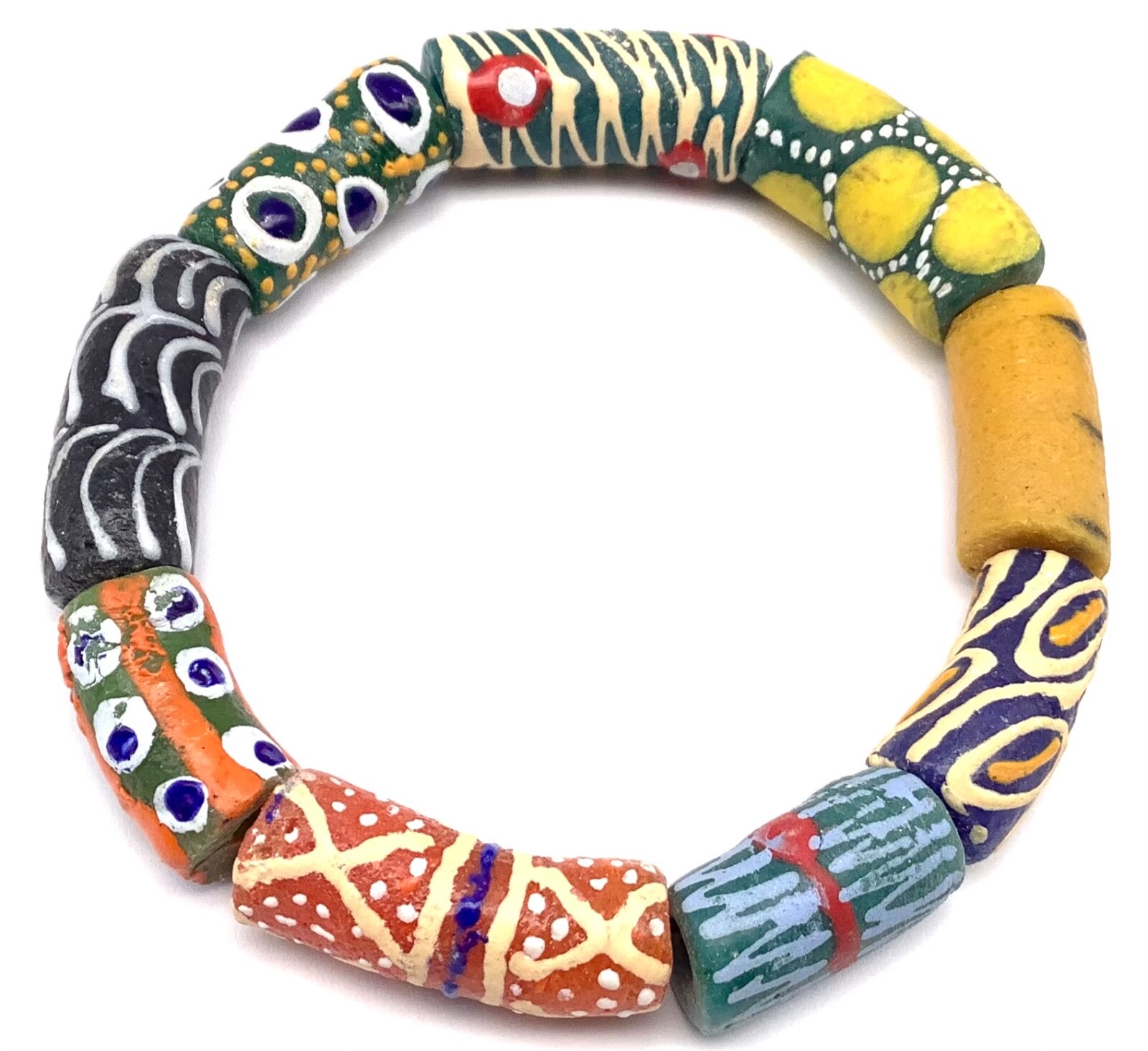 Handmade Ghana Sunset bracelet-African Trade Beads-Ghana Handmade Ghana Sunset bracelet-African Trade Beads-Ghana