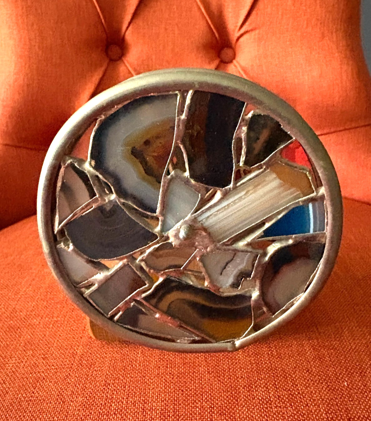 Large Tabletop Vintage Brass Double Wheel Kaleidoscope with 4 Large Tabletop Vintage Brass Double Wheel Kaleidoscope with 4