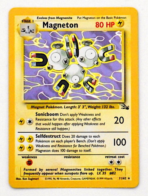 Nintendo Pokemon Magneton Holographic 11/62 Holo Card