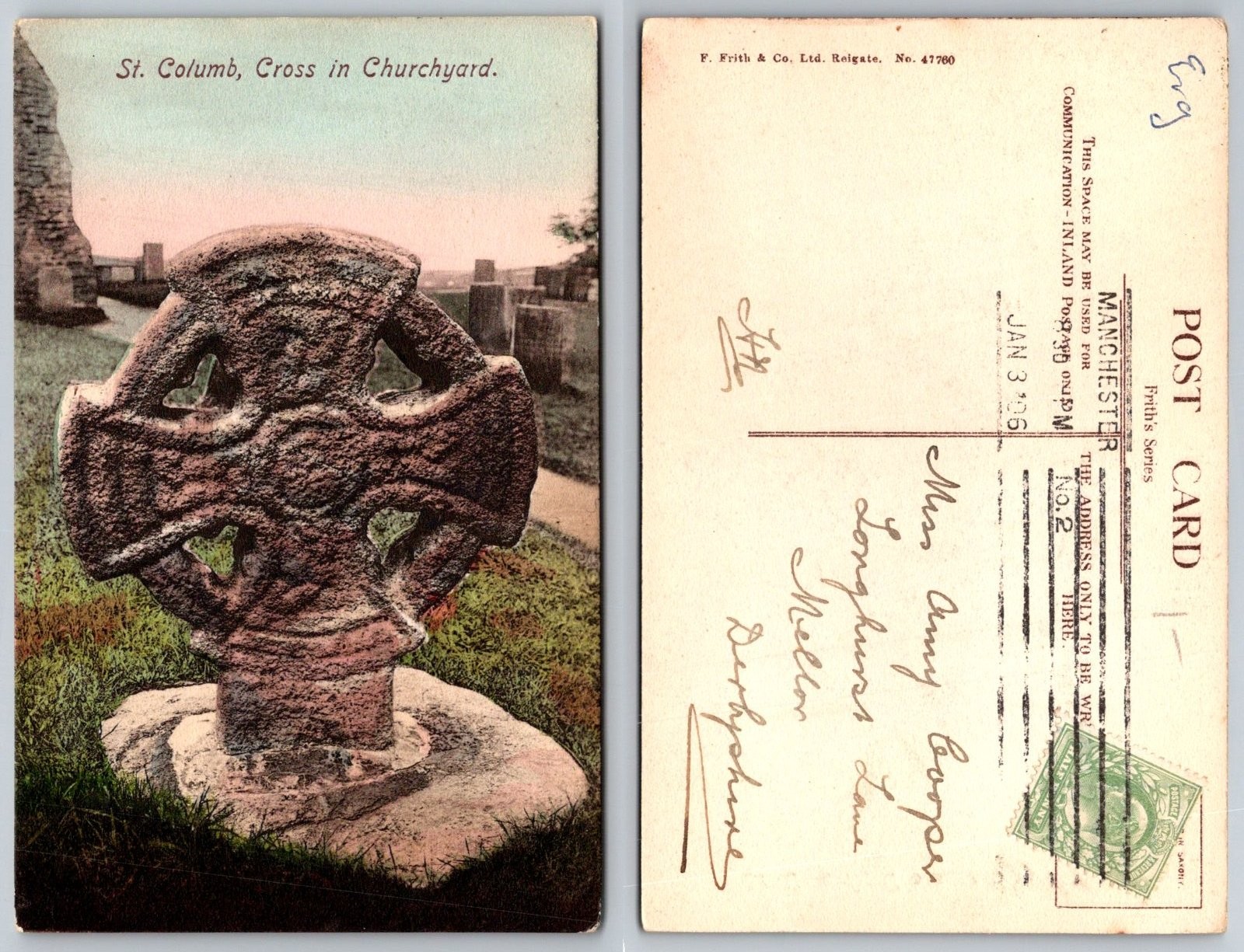 St. Columb Cross in Churchyard England Frith Series Postcard St. Columb Cross in Churchyard England Frith Series Postcard