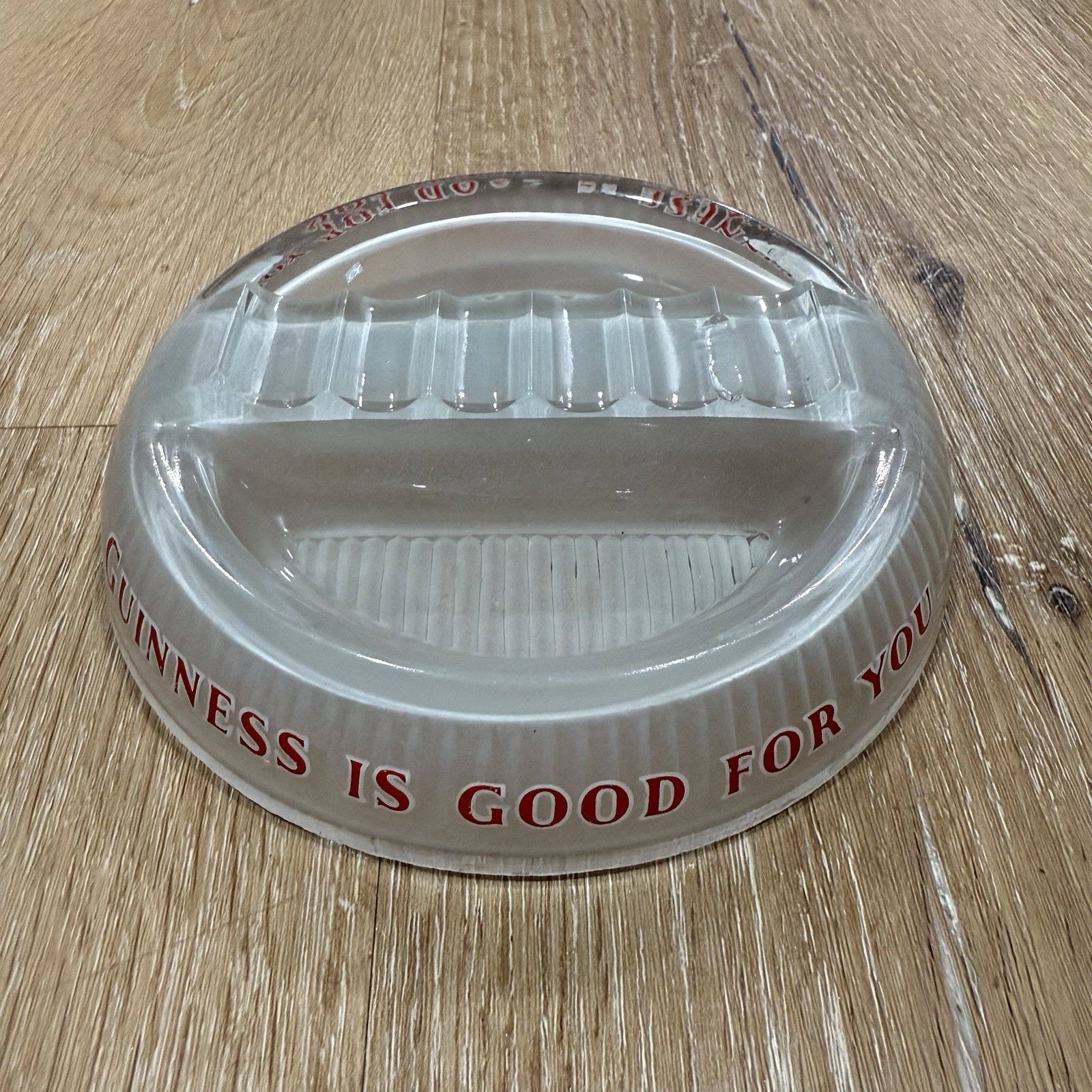 Guinness Ashtray Vintage Is Good For You collectable  Retro frosted glass