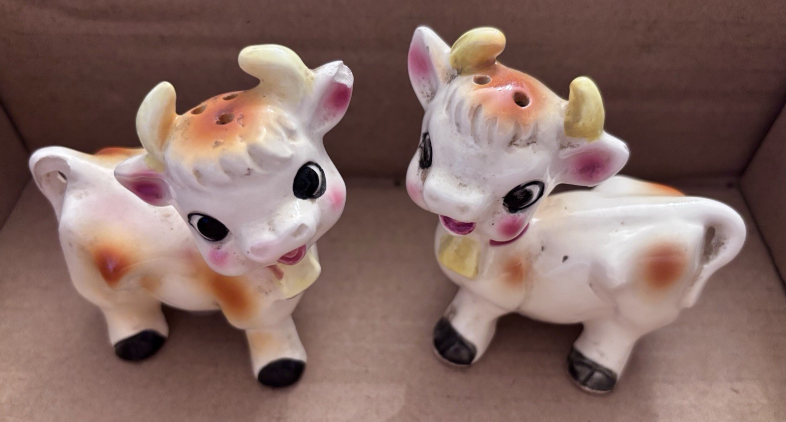 Vintage Cow Salt And Pepper Shakers