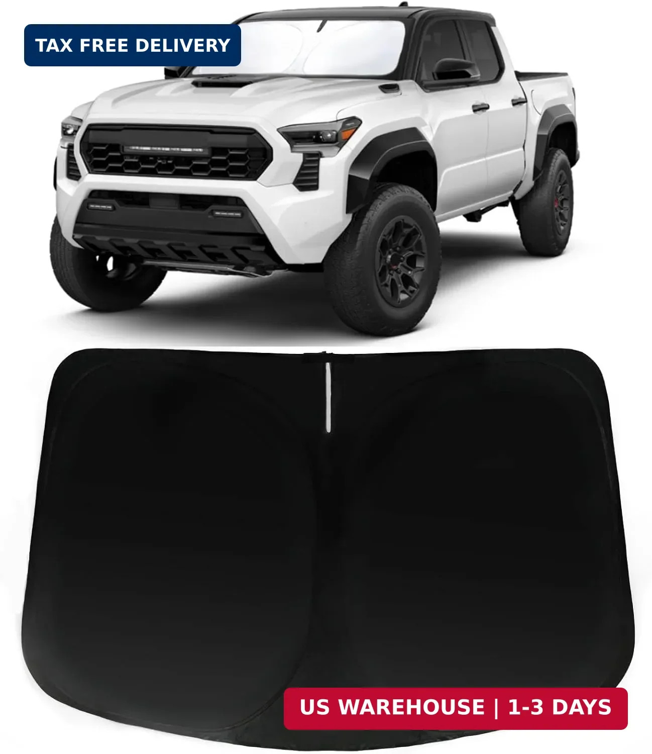 Windshield Sun Shade for Toyota Tacoma 2016-2024 2025 2026, Car Front Window Sun
