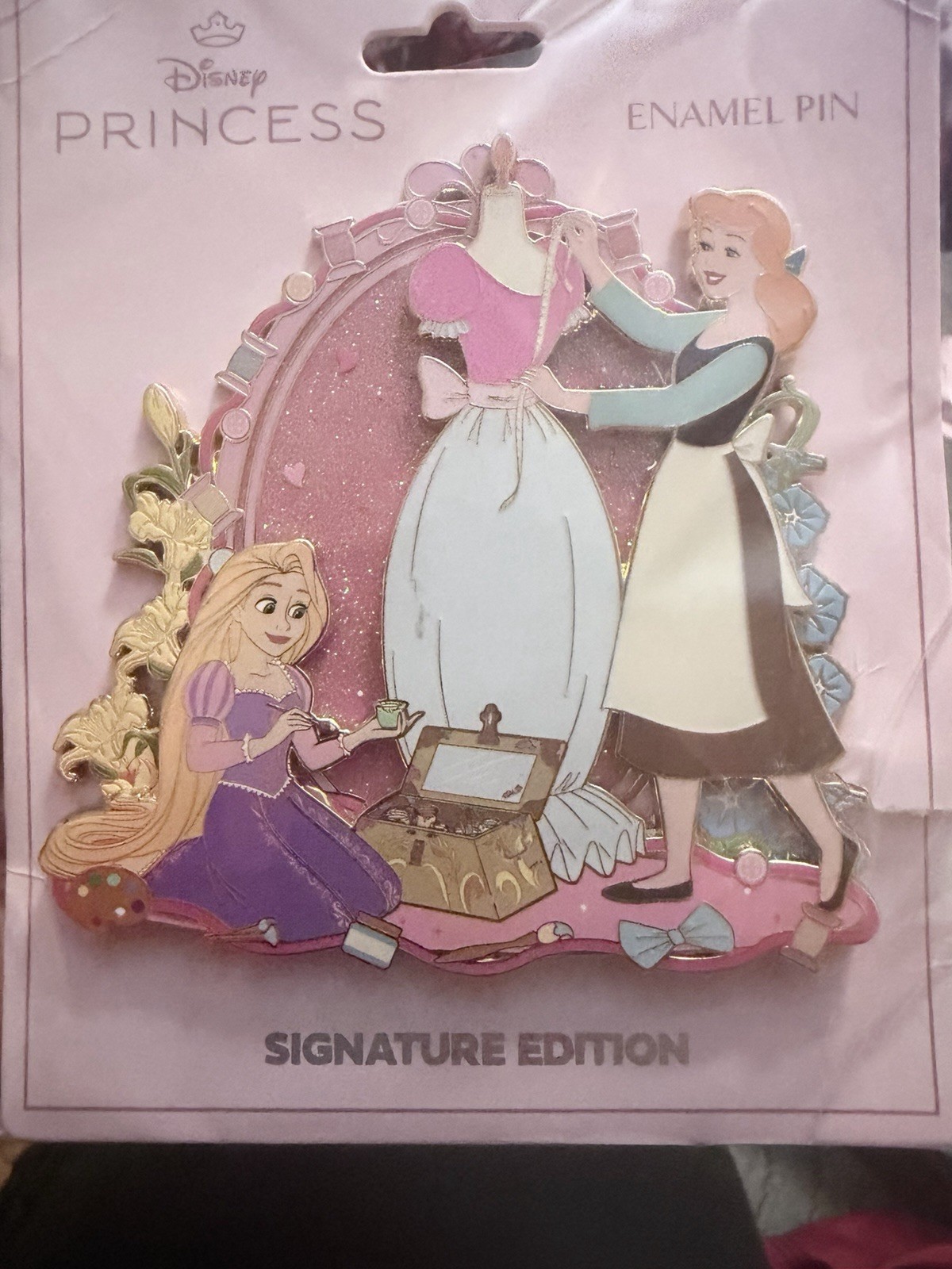 Disney PALM Rapunzel & Cinderella Enchanted Craft Time Jumbo Pin LE 500 SOLD OUT