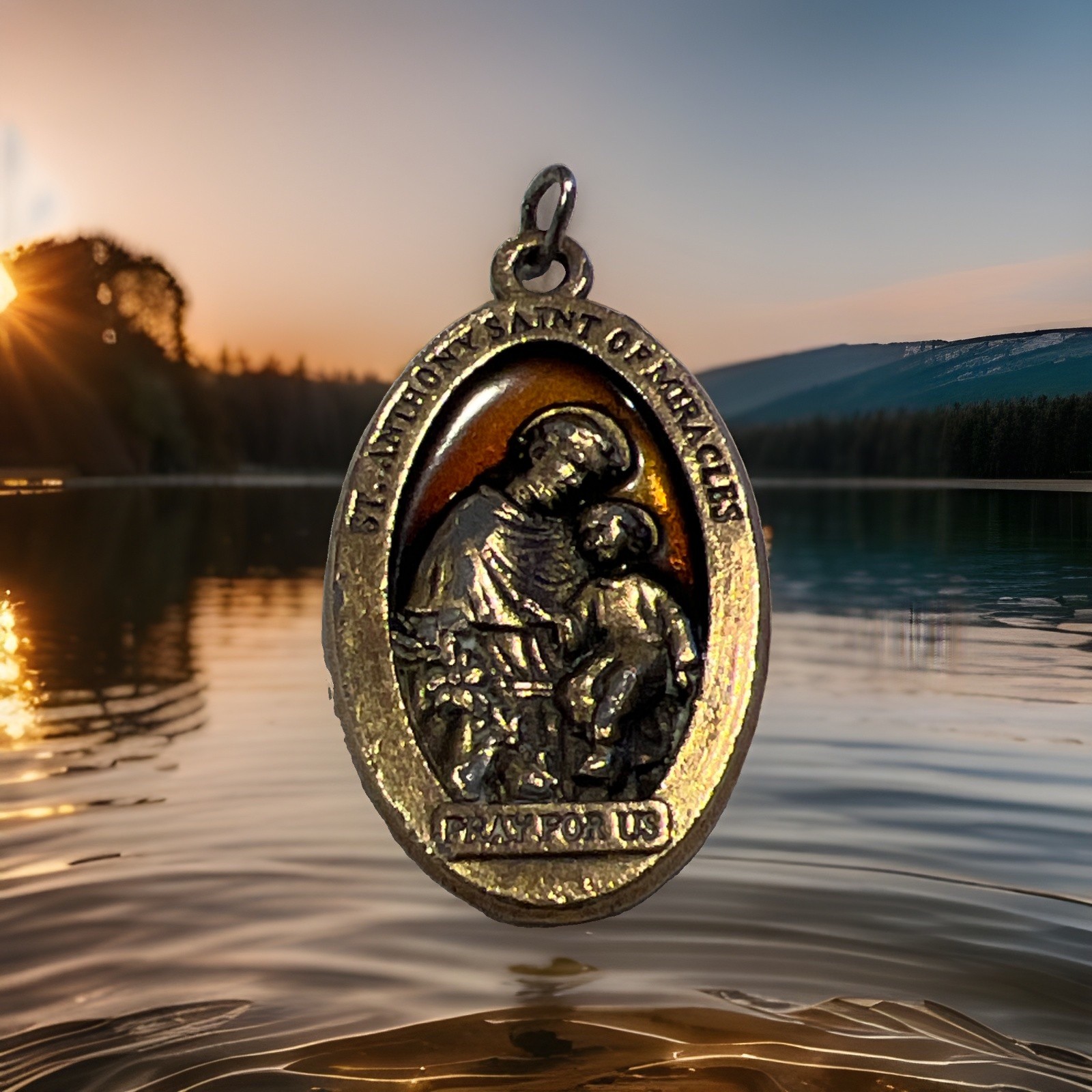 St. Anthony Saint Of Miracles Vintage Craymoor Gold Tone Pendant/Necklace Charm