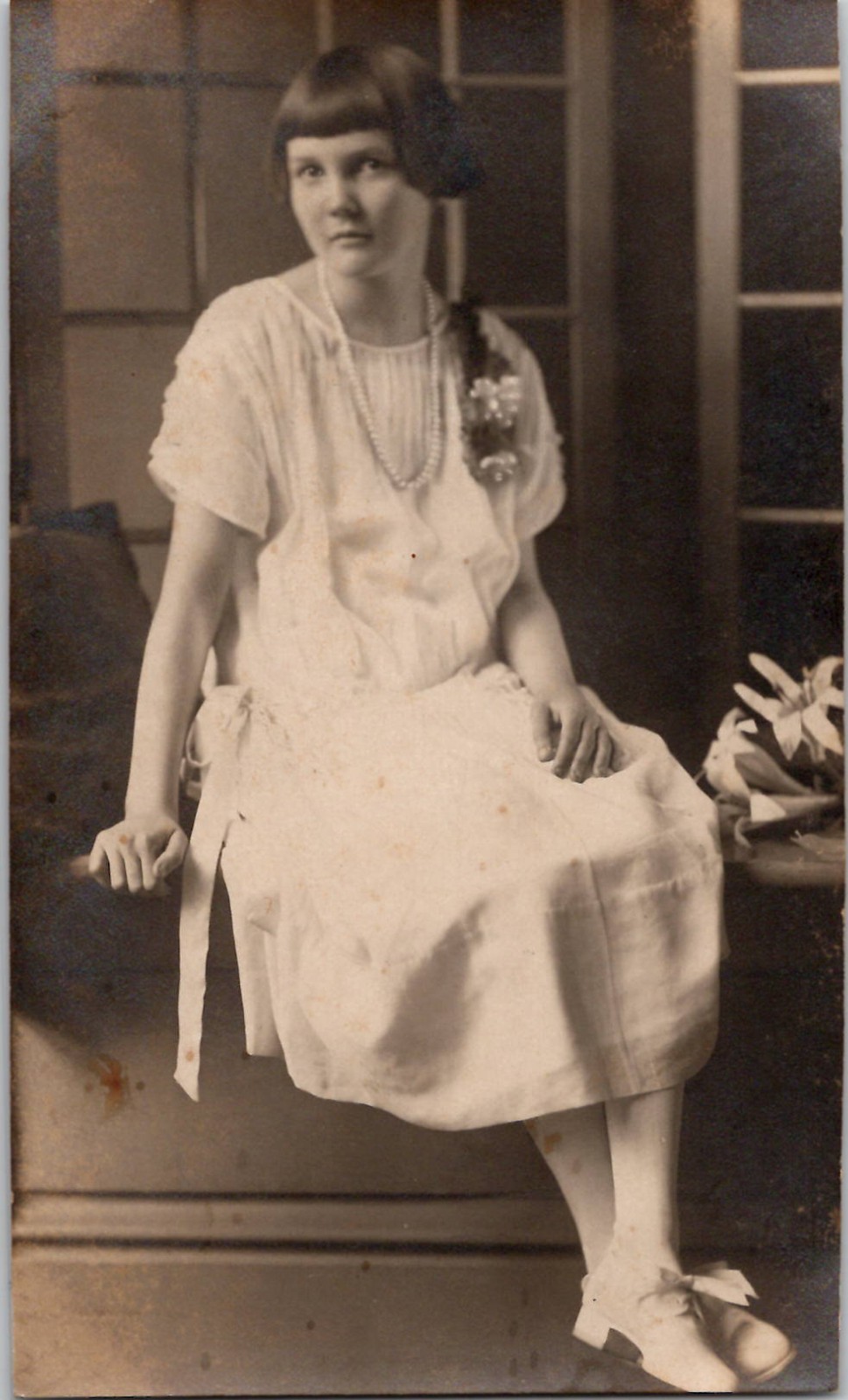Pretty Flapper Girl Bob Cut Hair Roaring 20s Antique Real Photo Postcard RPPC Pretty Flapper Girl Bob Cut Hair Roaring 20s Antique Real Photo Postcard RPPC