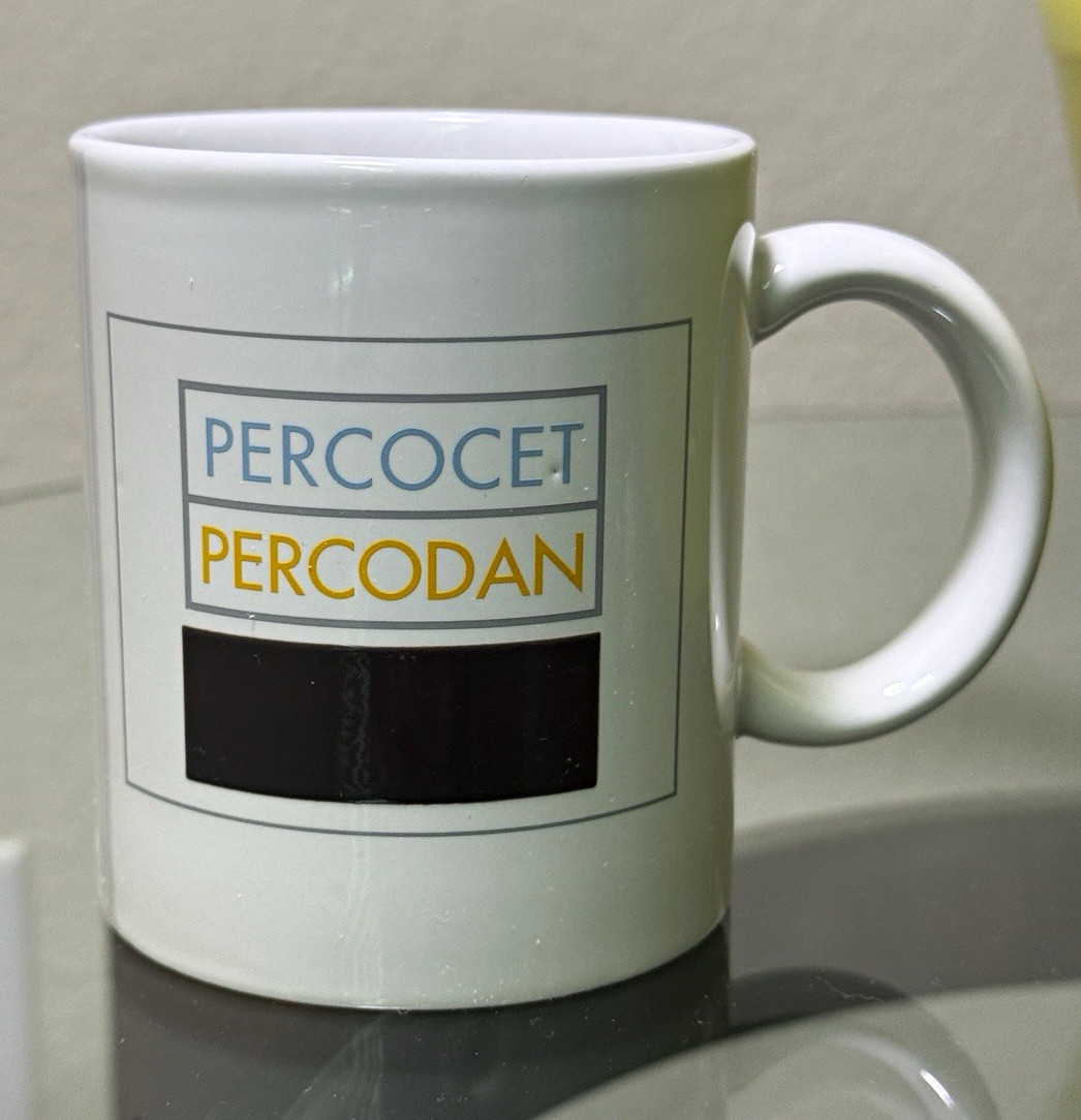 VINTAGE RARE Percocet Percodan Drug Rep Coffee Mug Heat ColorChange Pharma Grail