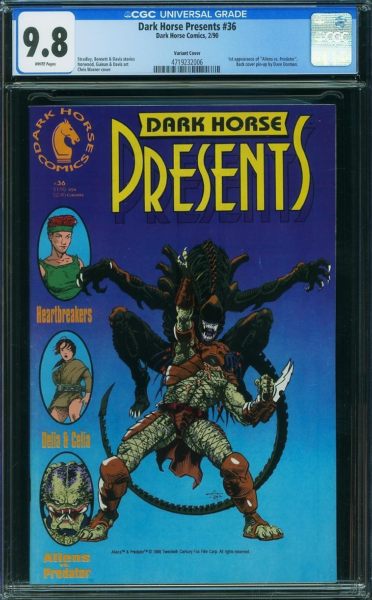 Dark Horse Presents 36 CGC 9.8 NM-MT WP 1st Aliens vs Predator Variant 1990