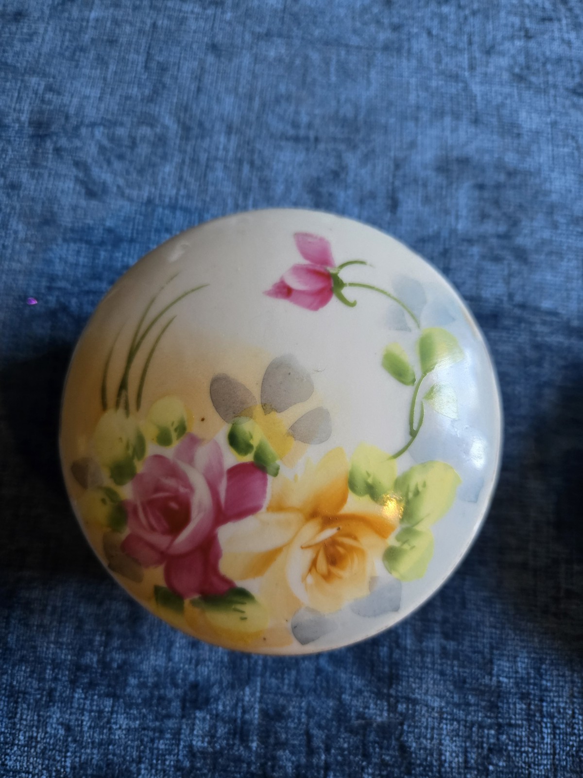 Antique Nippon 1911-1921 Hand Painted Cherry Blossom Trinket Box