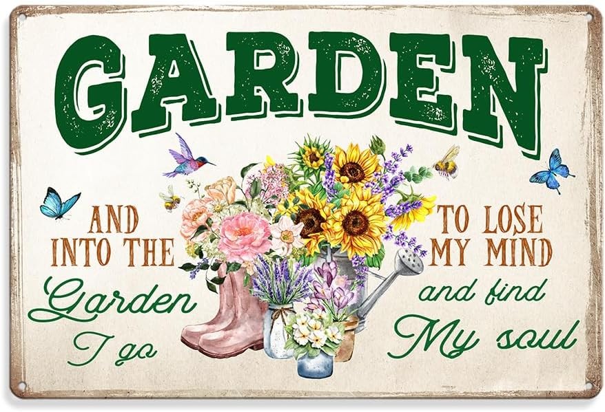 Tin Metal Signs Welcome to Our Secret Garden Sign -Metal Garden Plaque for Women