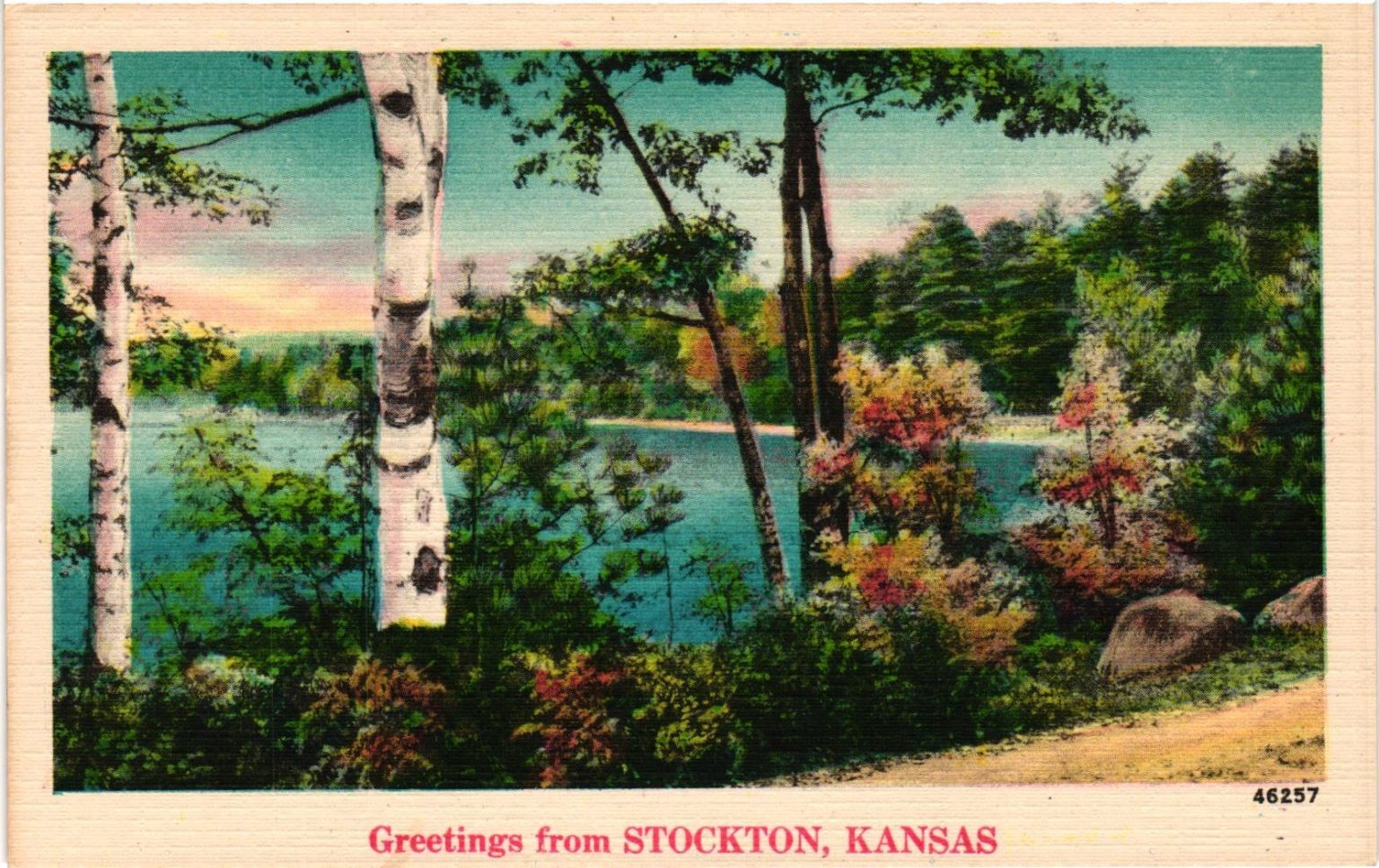 Stockton Kansas Vintage Postcard Scenic Lake Landscape NYCE Quality Unposted Stockton Kansas Vintage Postcard Scenic Lake Landscape NYCE Quality Unposted