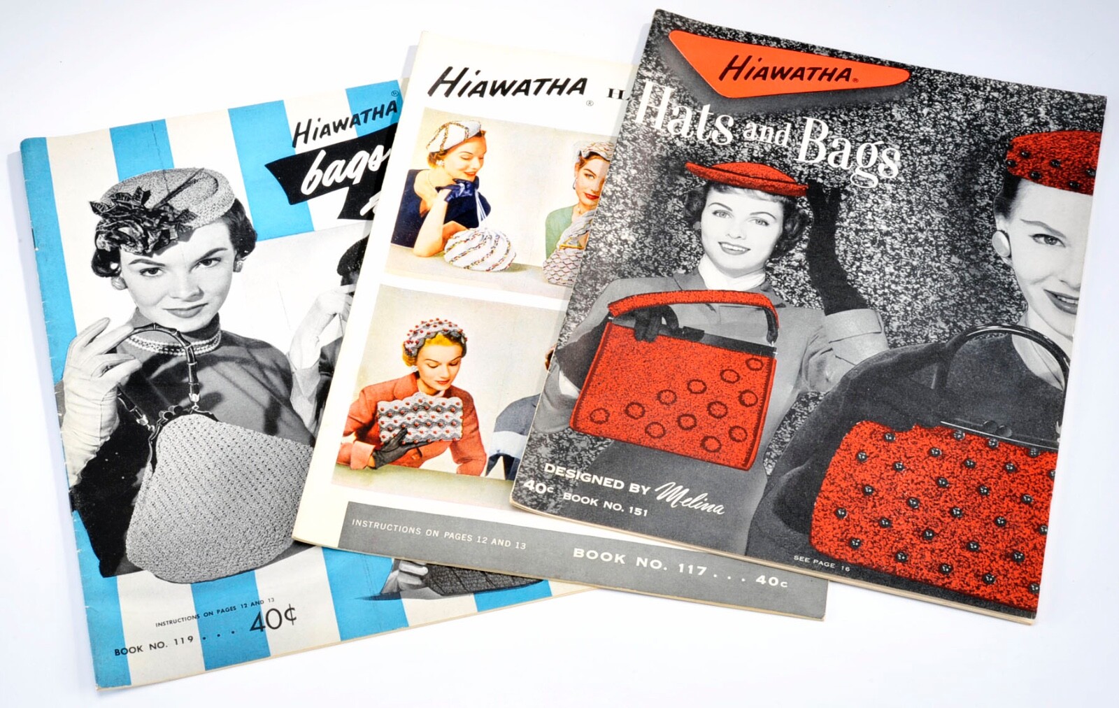 3 - 1955 - 1954 VINTAGE Hiawatha Catalogs Hats & Bags MCM - Mid Century Modern