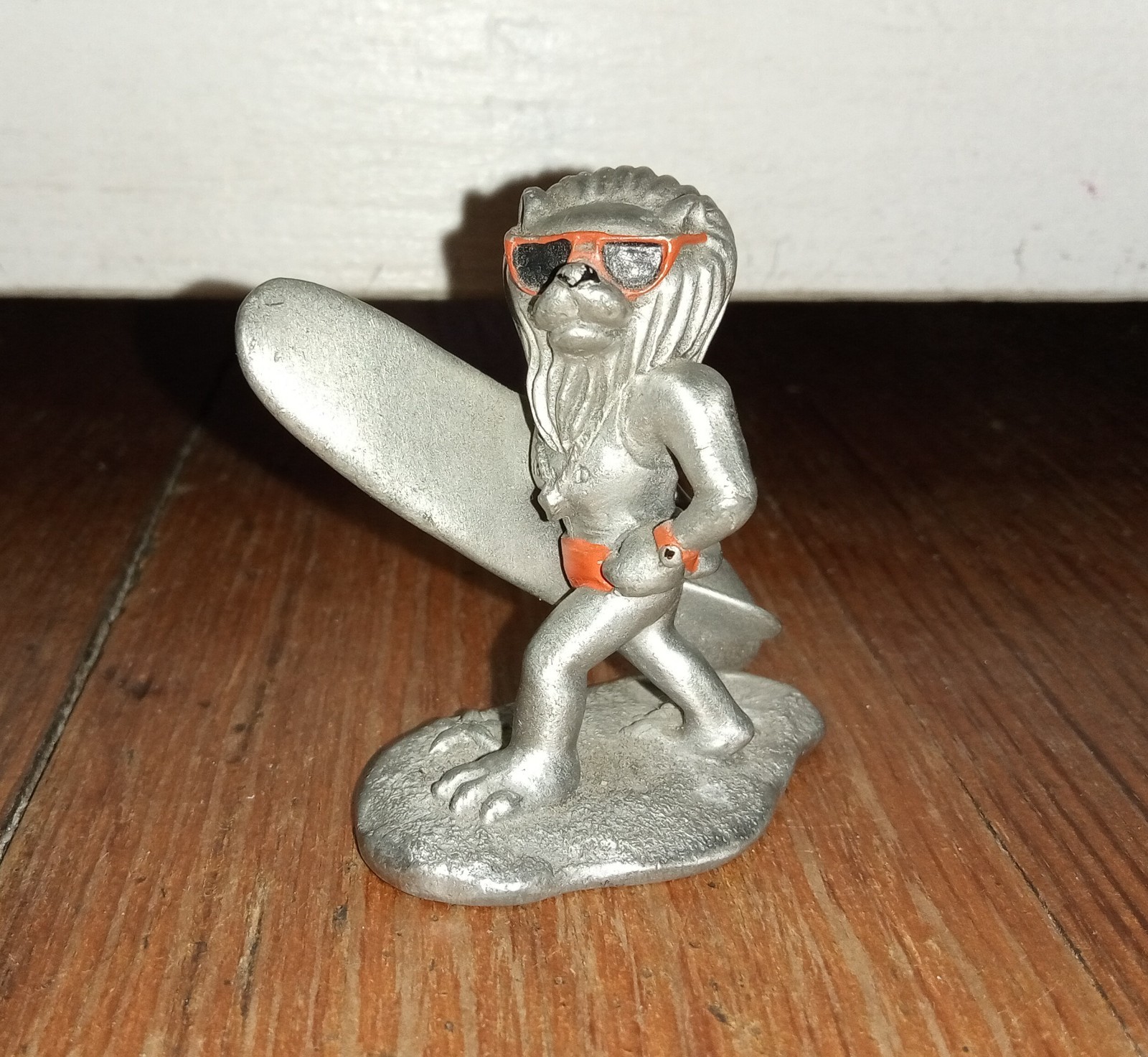 1984 Hudson Beach Lifeguard Surfer Lion Fine Pewter 2