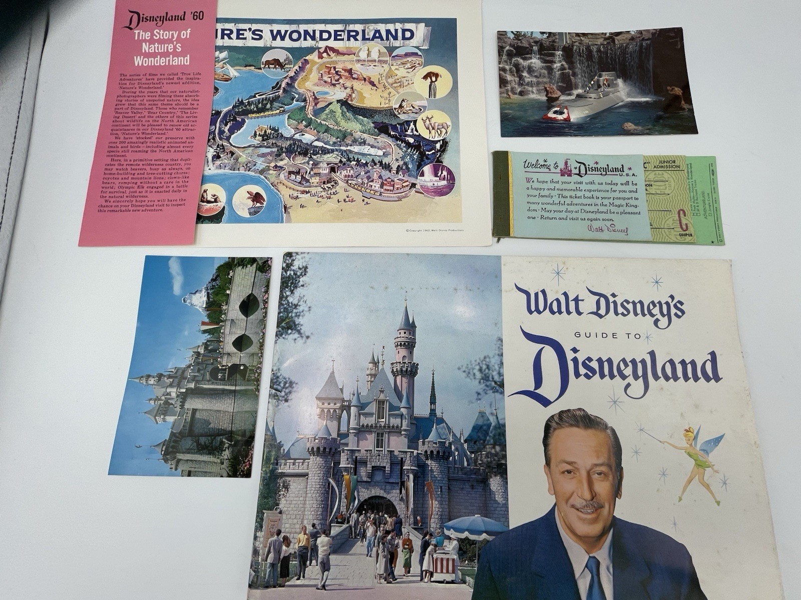 Walt Disney’s Guide To Disneyland 1959 1960 Insert Ticket Post Card Vintage Lot Walt Disney’s Guide To Disneyland 1959 1960 Insert Ticket Post Card Vintage Lot