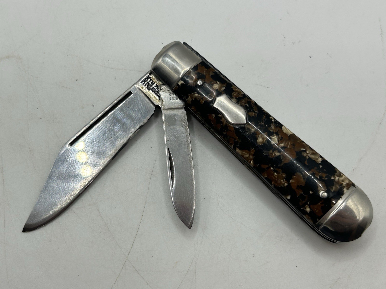 Vintage Imperial Prov RI USA Barlow Style Folding Pocket Knife W/ Resin Handle