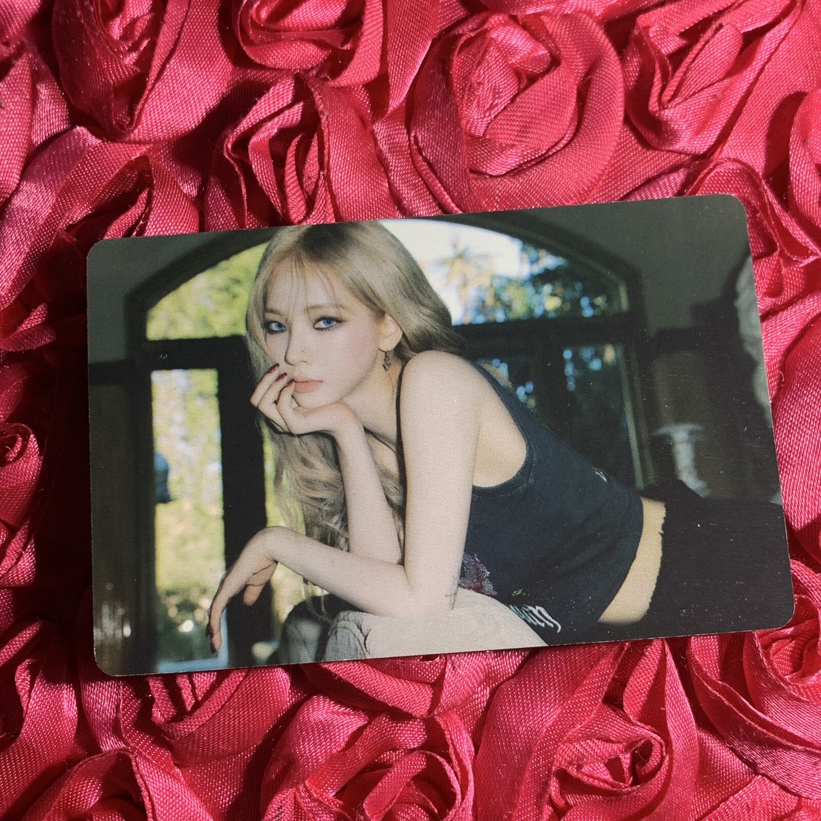 KARINA AESPA SPICY Edition Kpop Girl Photo Card Blonde