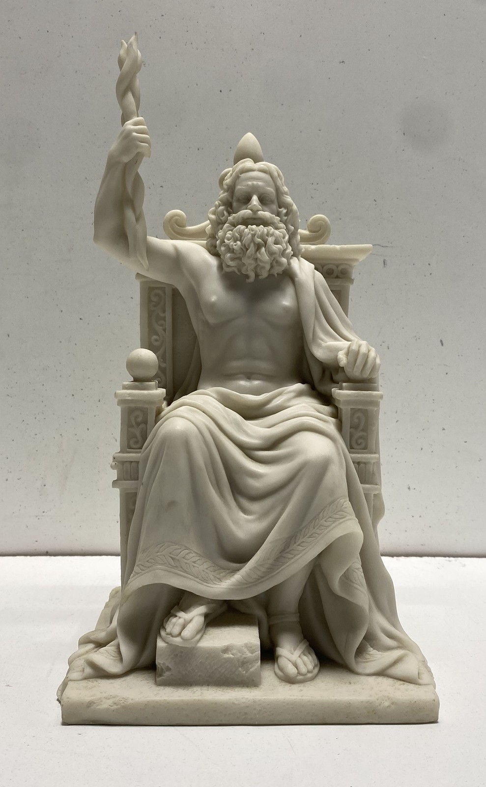 Veronese Zeus on Throne Greek God Statue Cold Cast Resin 14 Inch 2004
