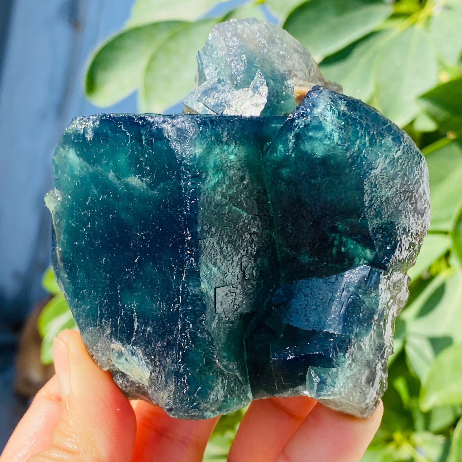 480g Rare Natural green cubic fluorite quartz crystal cluster ore healing
